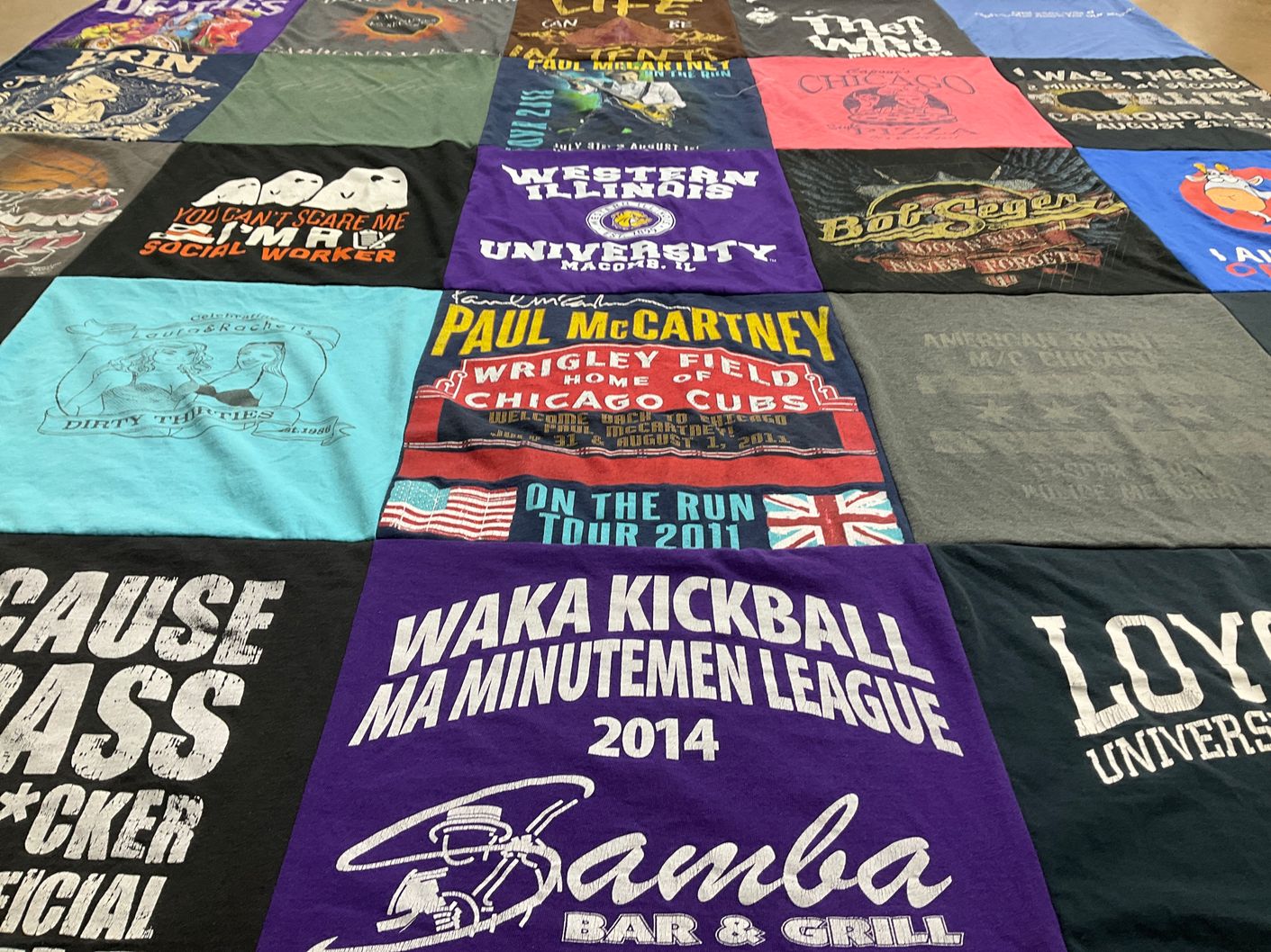 T-shirt quilt featuring chicago cubs by Denise from WI