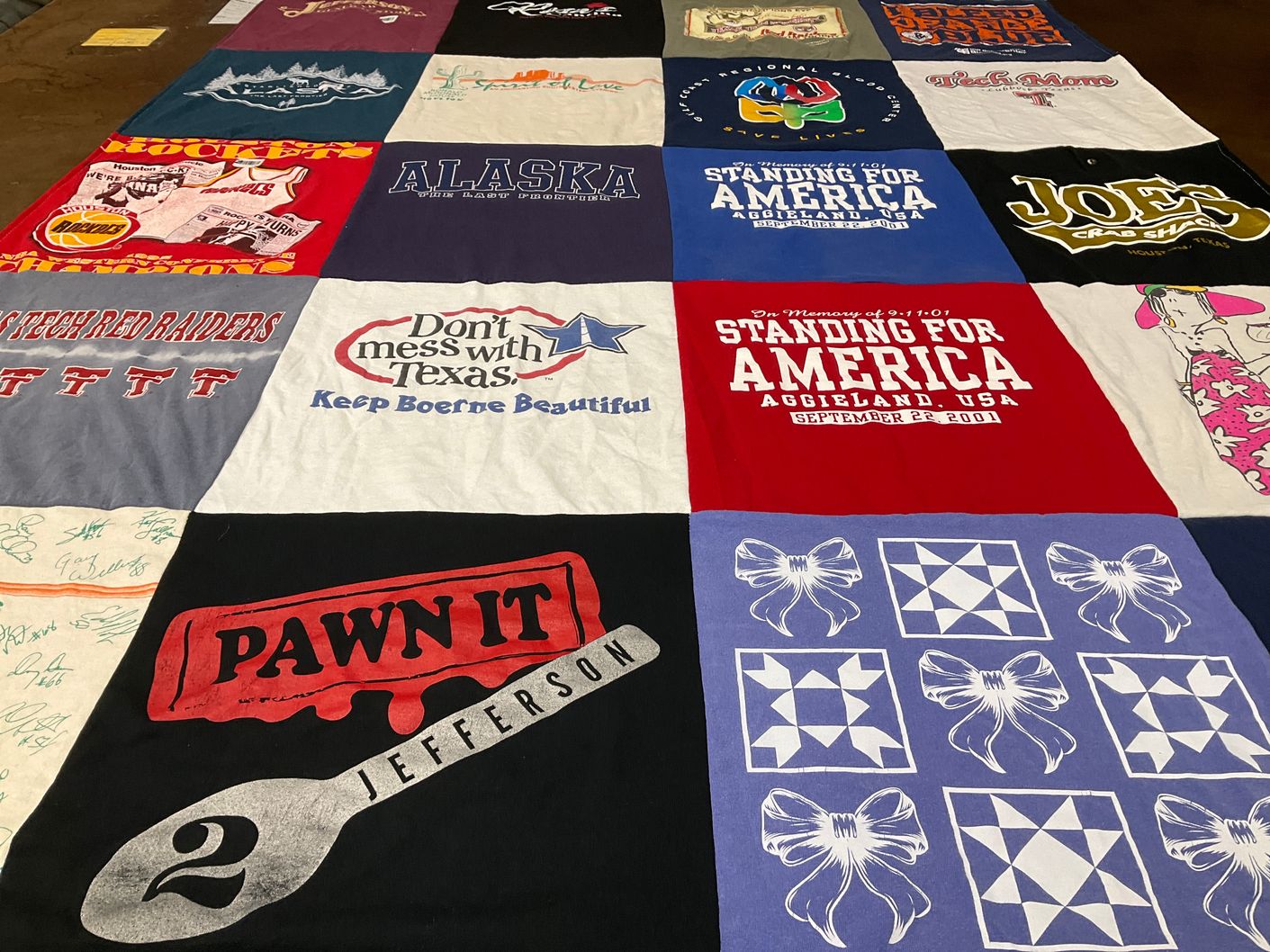 T-shirt quilt featuring texas tech red raiders by Nancy from TX