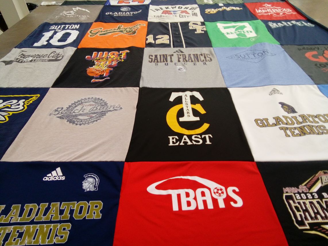 T-shirt quilt featuring gladiators, tbay all-stars by Aprille from MI