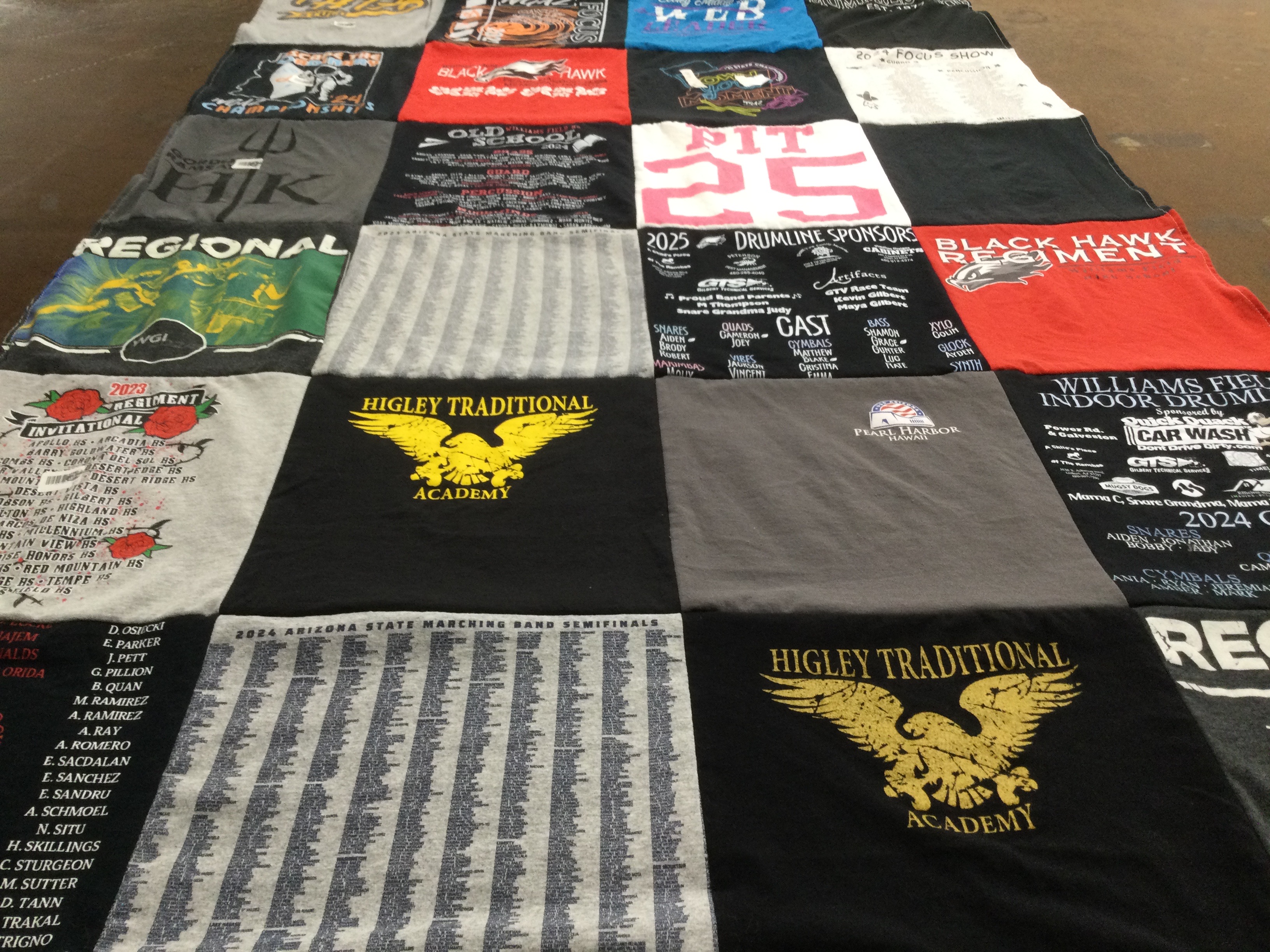 T-shirt quilt from higley traditional academy by Sarah from AZ