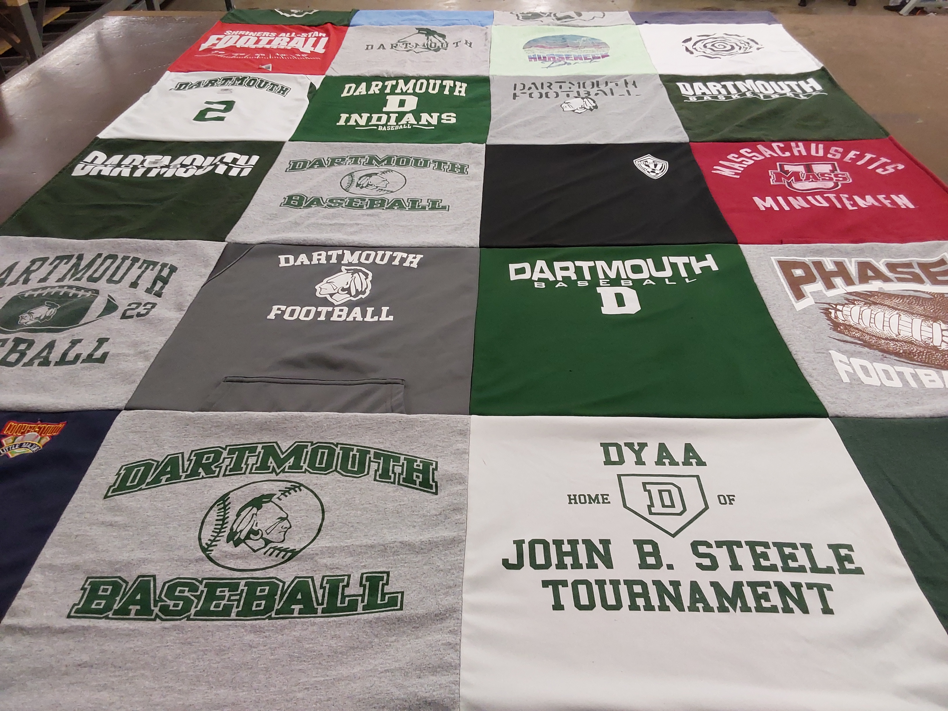 T-shirt quilt featuring dartmouth football, dartmouth baseball by Coleen from MA
