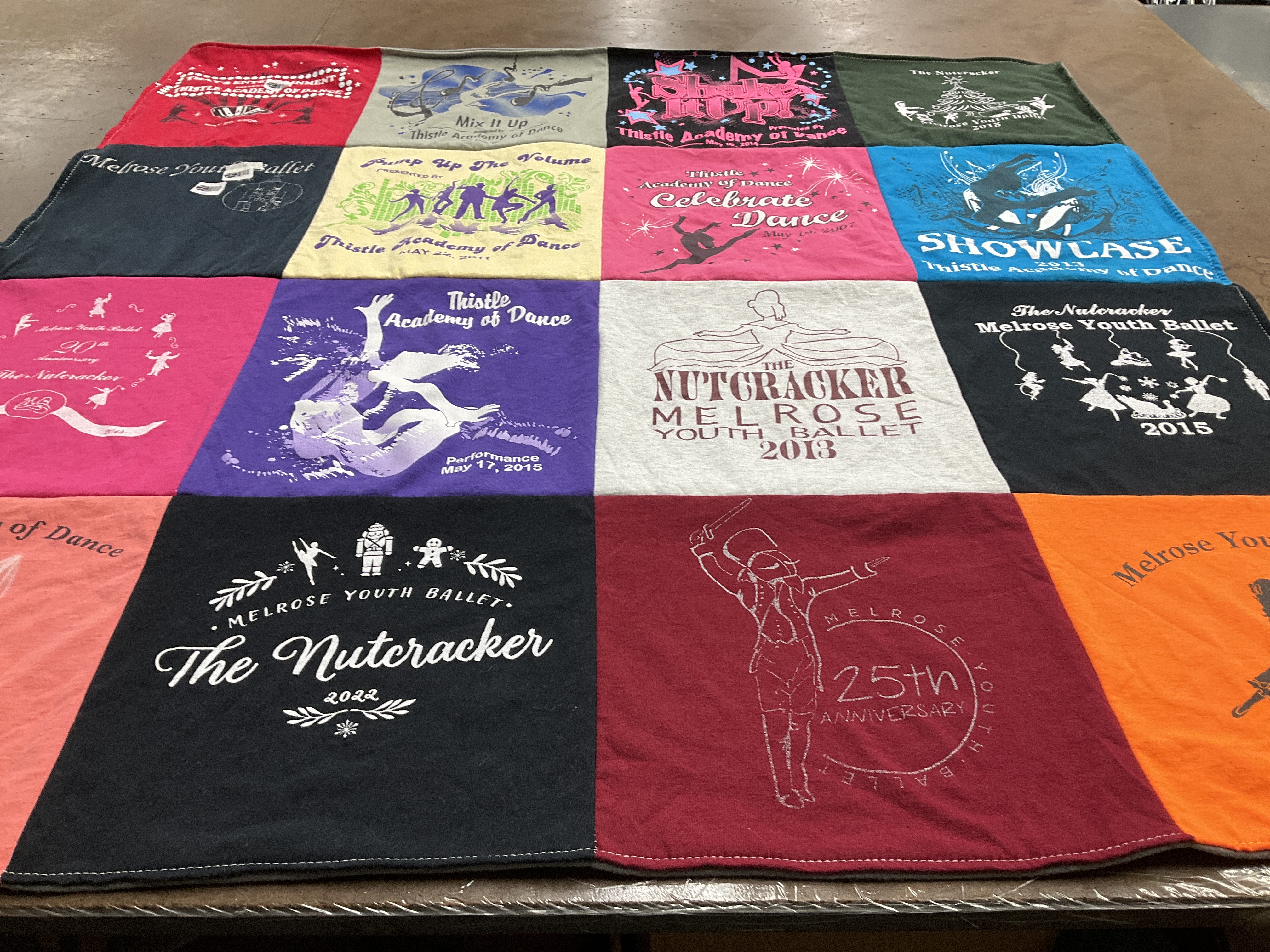 T-shirt quilt with dance, ballet themes by Stephanie from MA