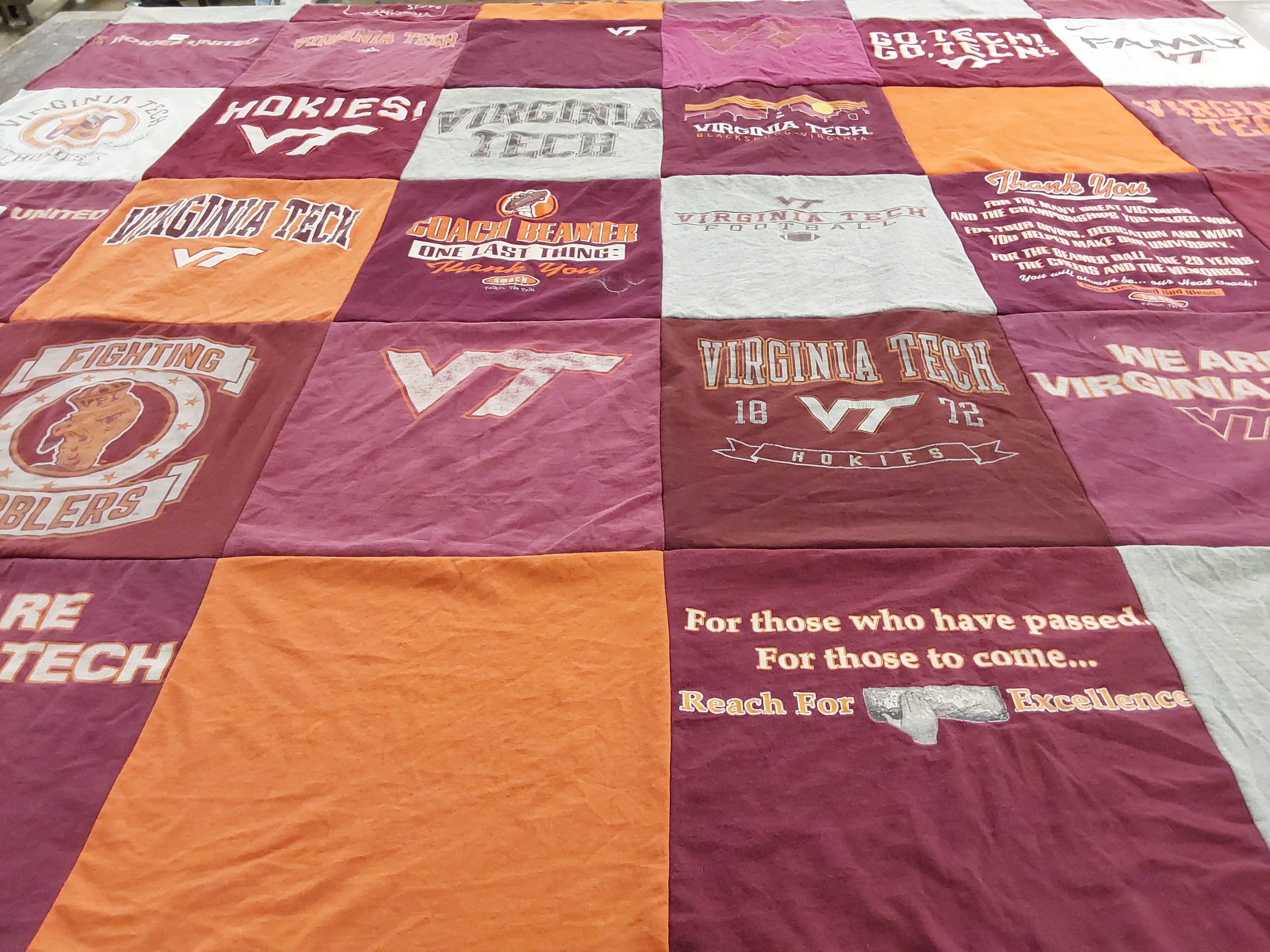 T-shirt quilt from virginia tech university by Christina from WI