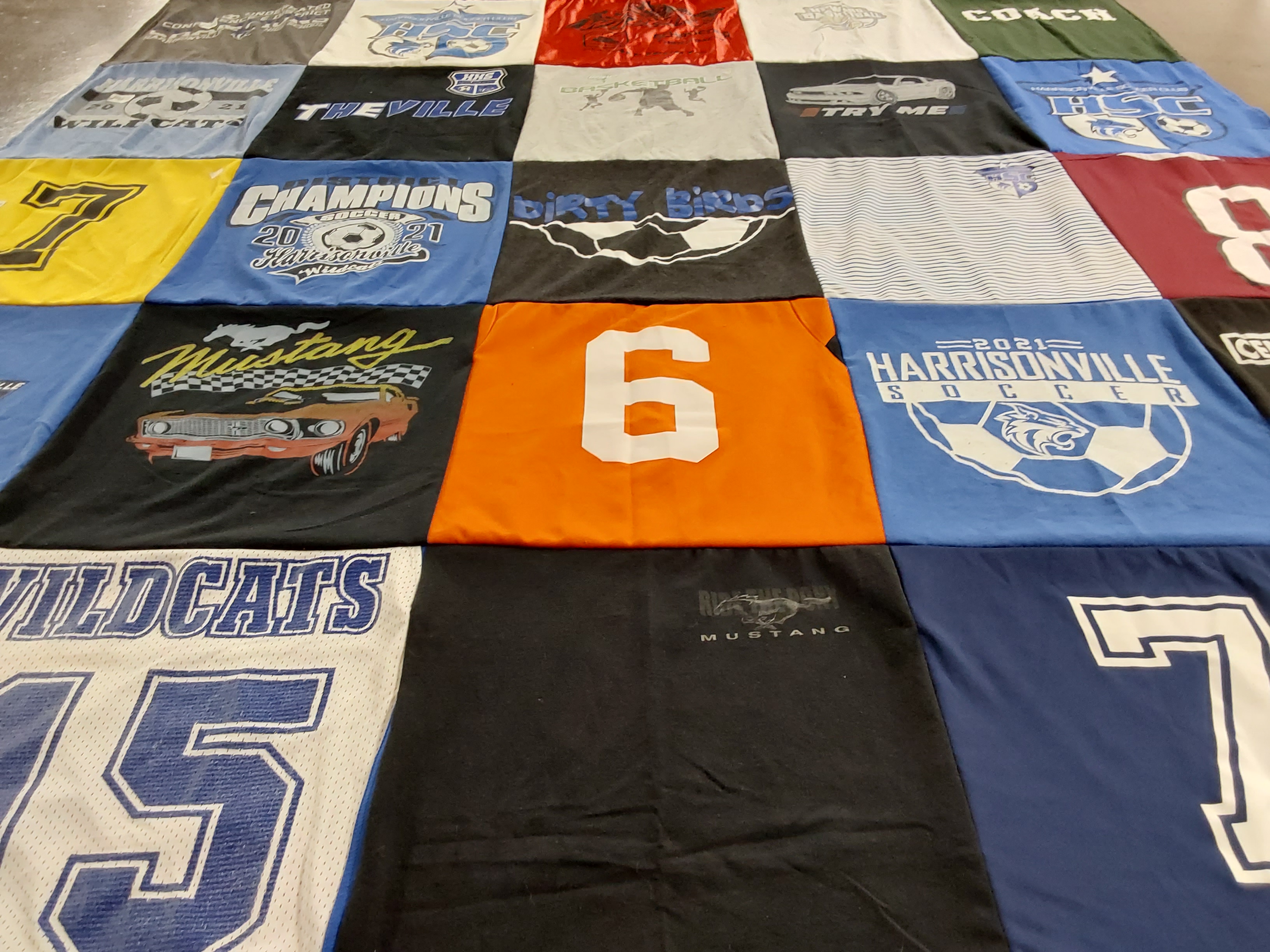 T-shirt quilt featuring harrisonville wildcats by Regina from MO