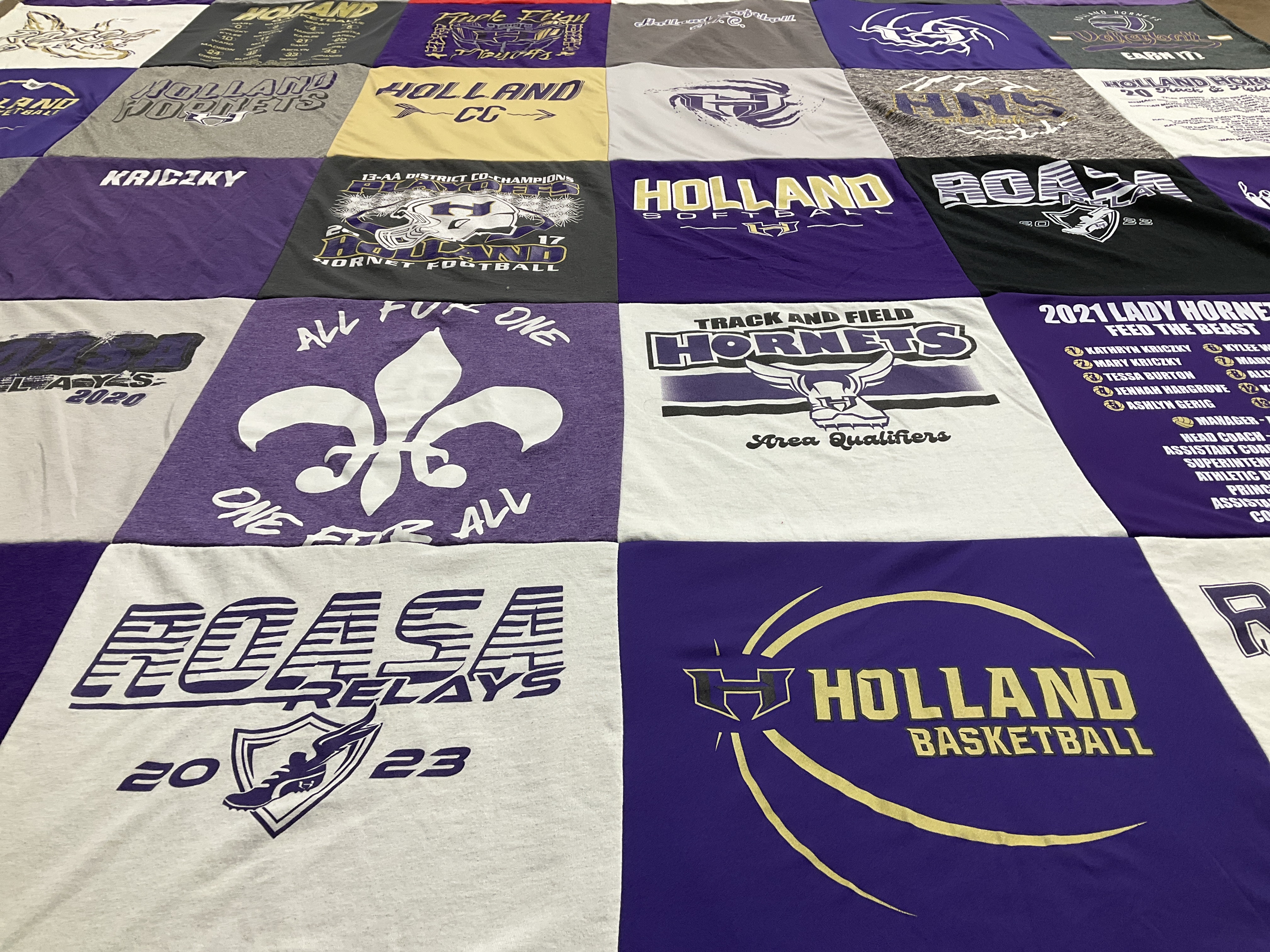 T-shirt quilt featuring holland hornets by Nick from TX
