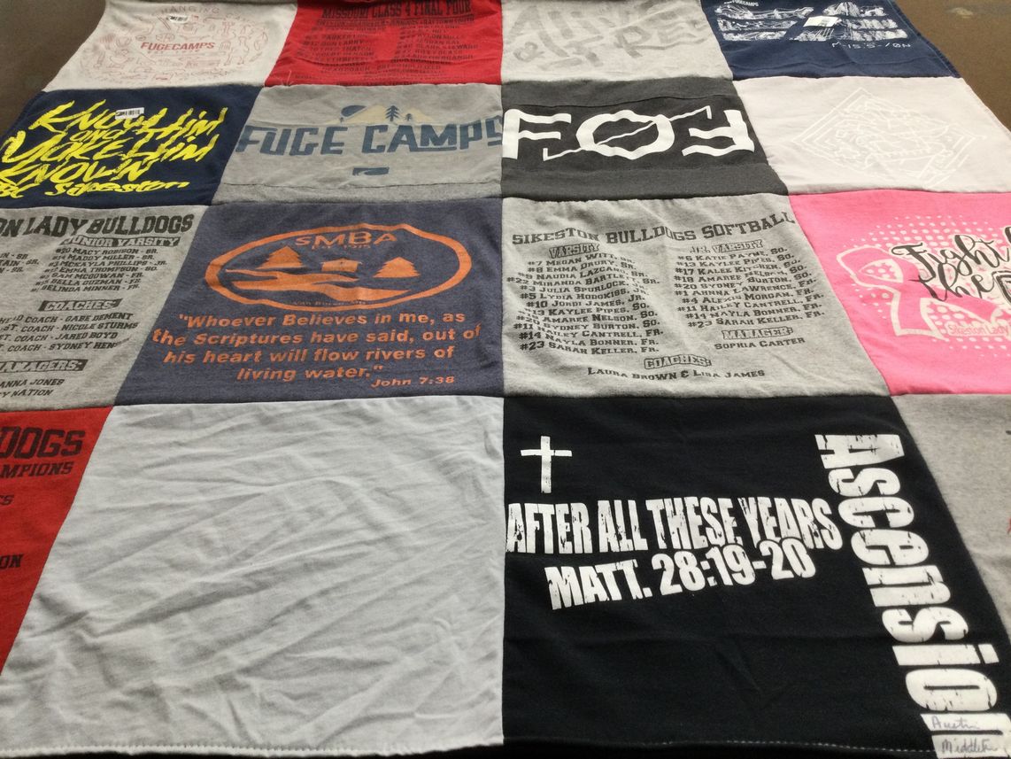 T-shirt quilt featuring sikeston bulldogs by Donna from MO