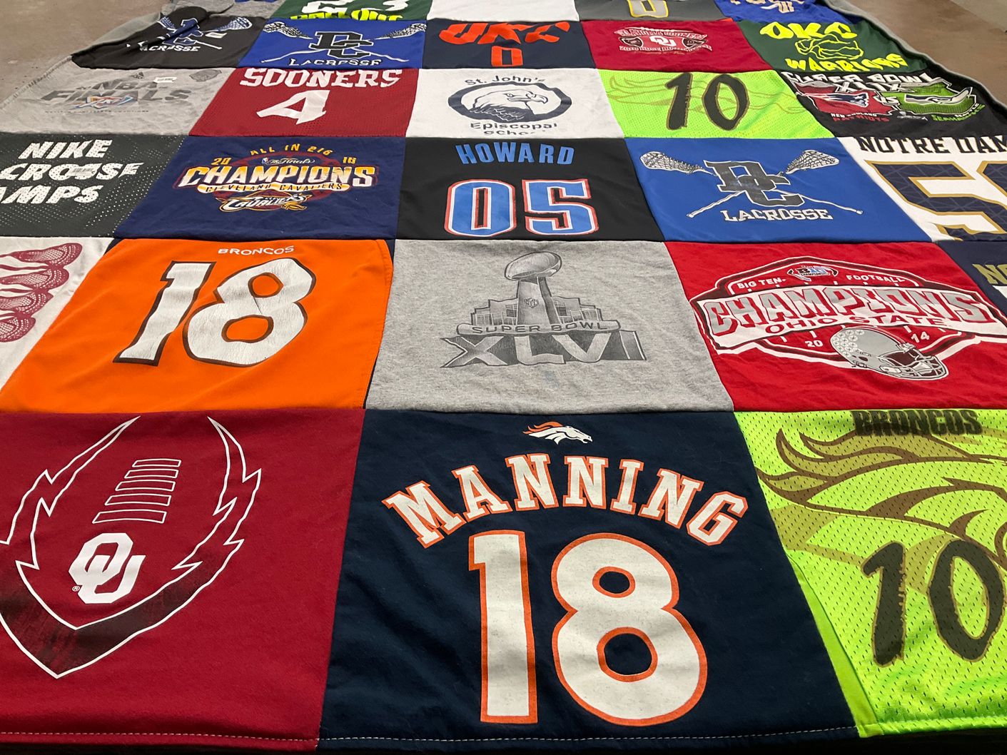 T-shirt quilt featuring denver broncos by Michelle from OK