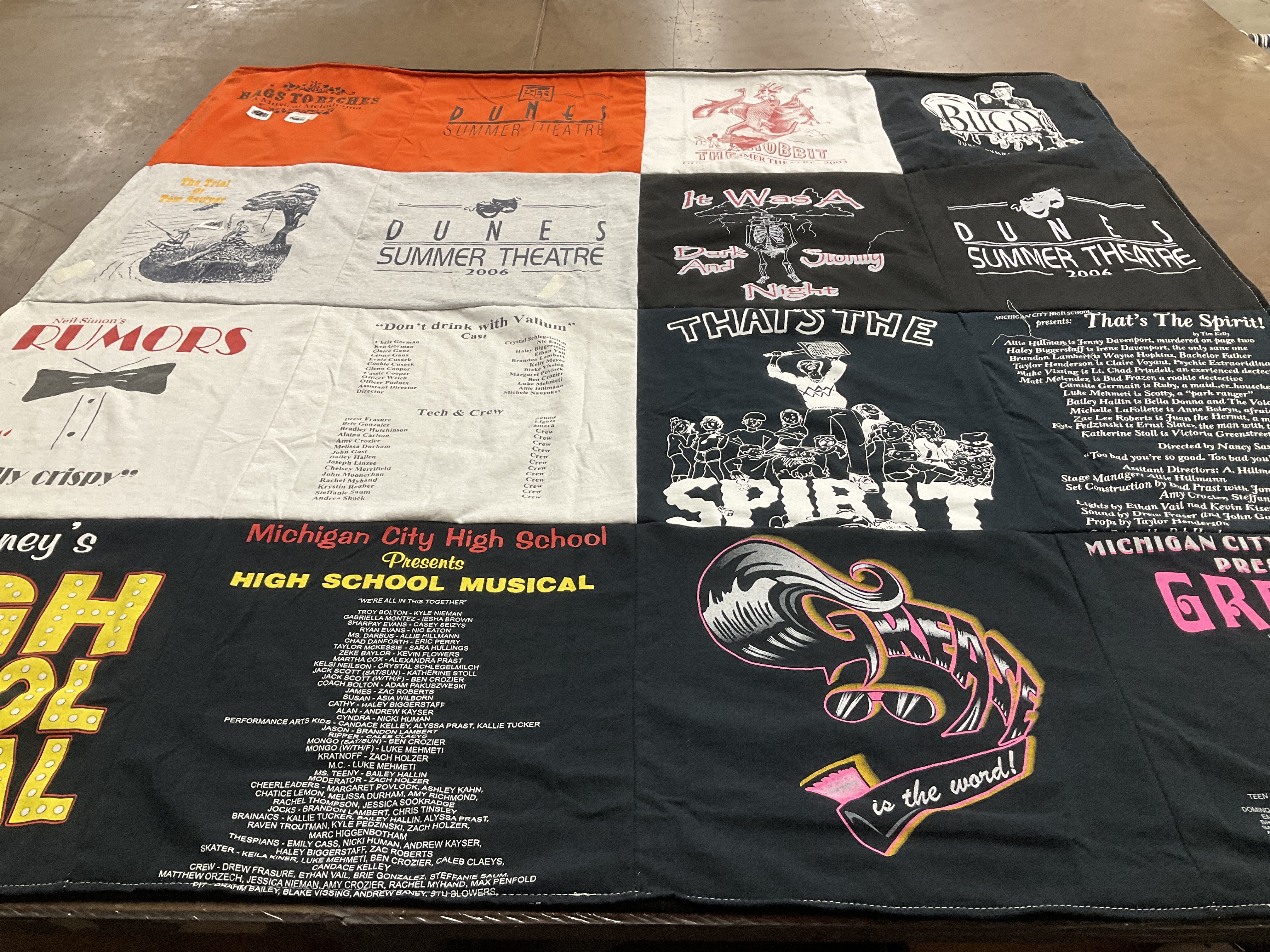 T-shirt quilt from michigan city high school by Sandra from IN