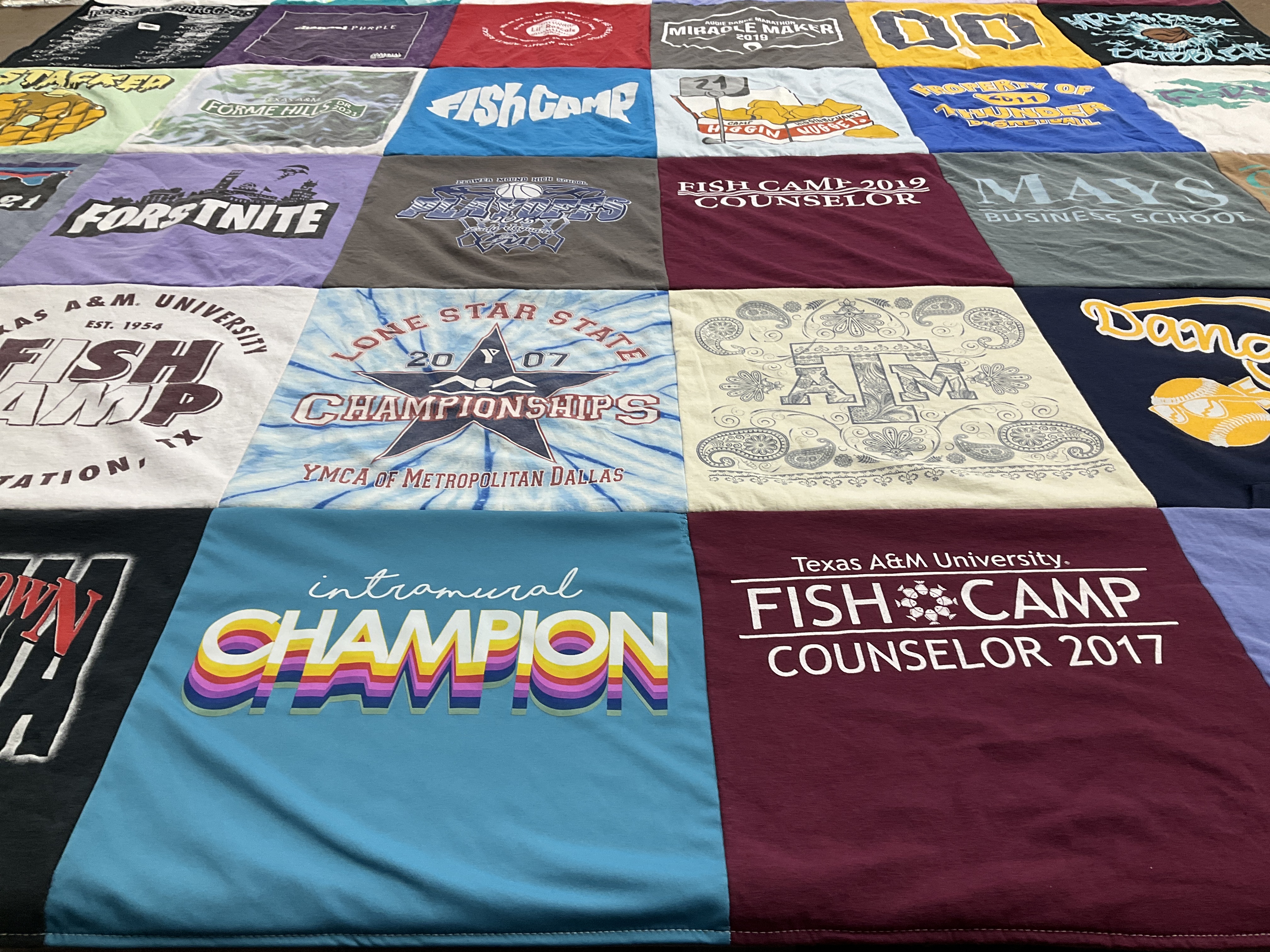 T-shirt quilt from texas a&m university by Tara from TX