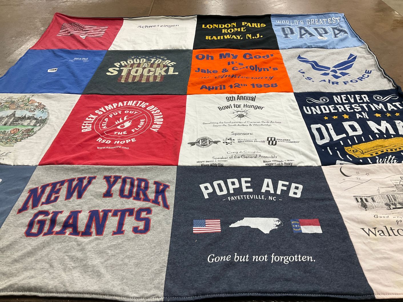 T-shirt quilt featuring new york giants by Jennifer from NJ