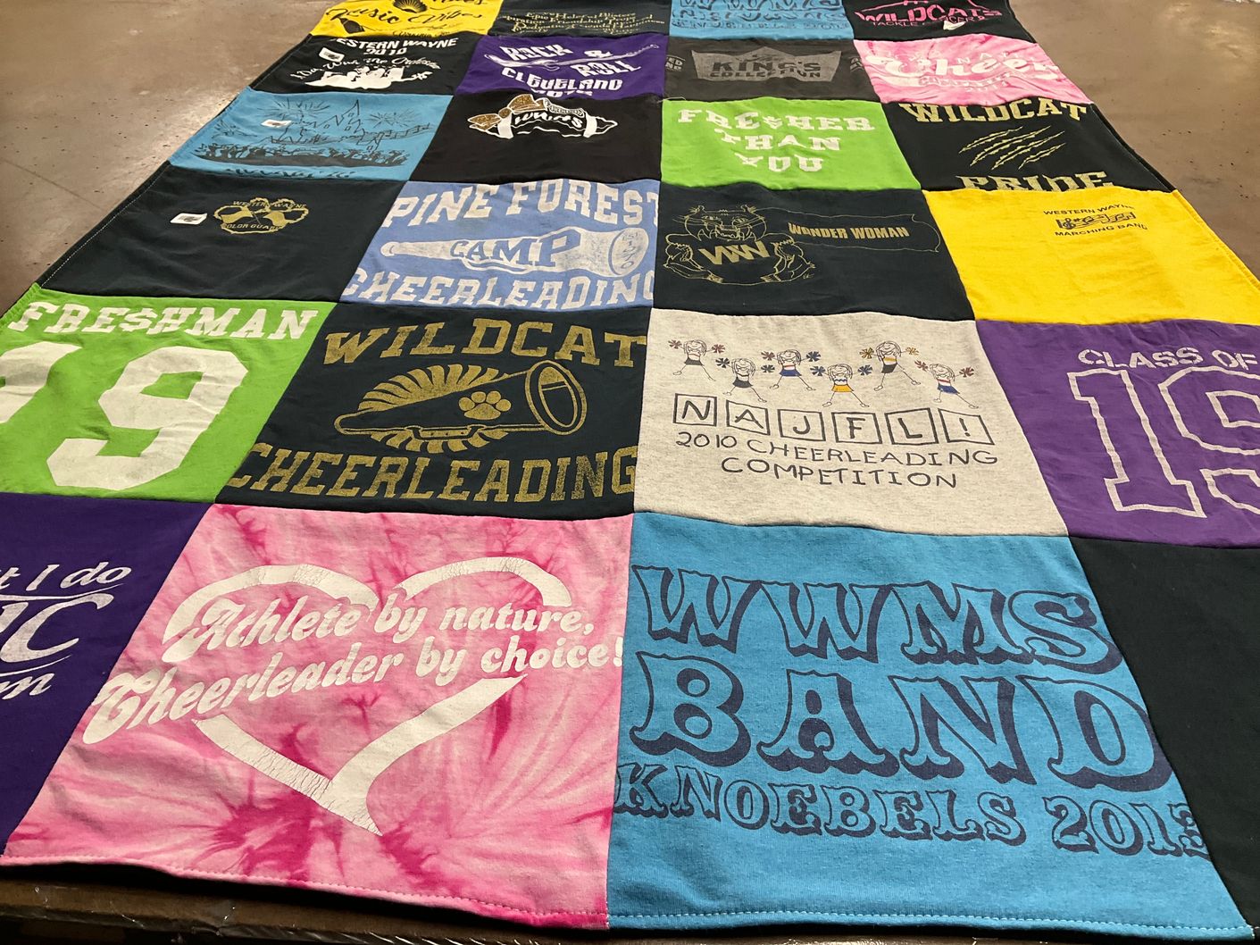 T-shirt quilt featuring wildcats by Brandy from PA