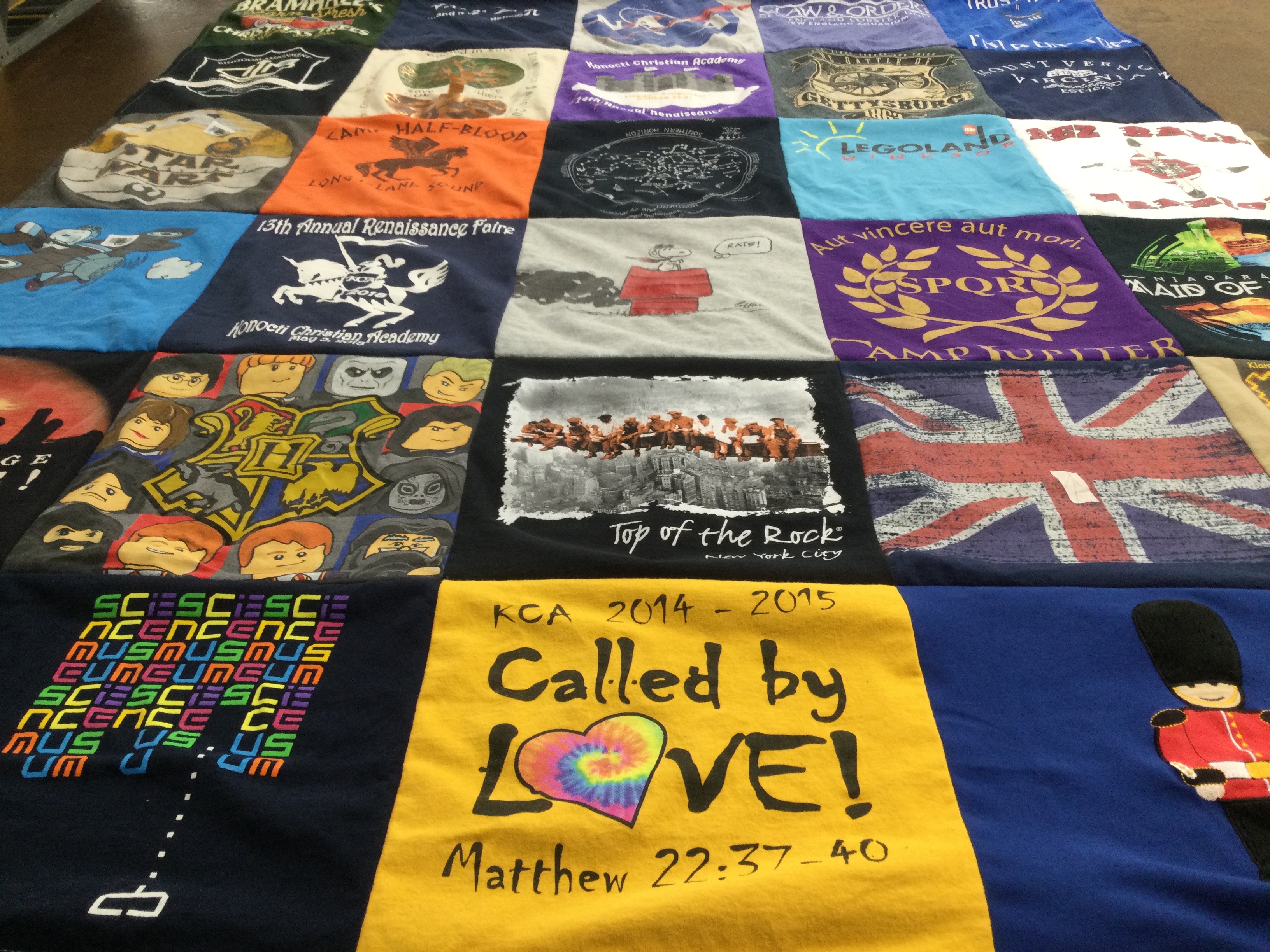 T-shirt quilt from kidron christian academy by Kathleen from CA