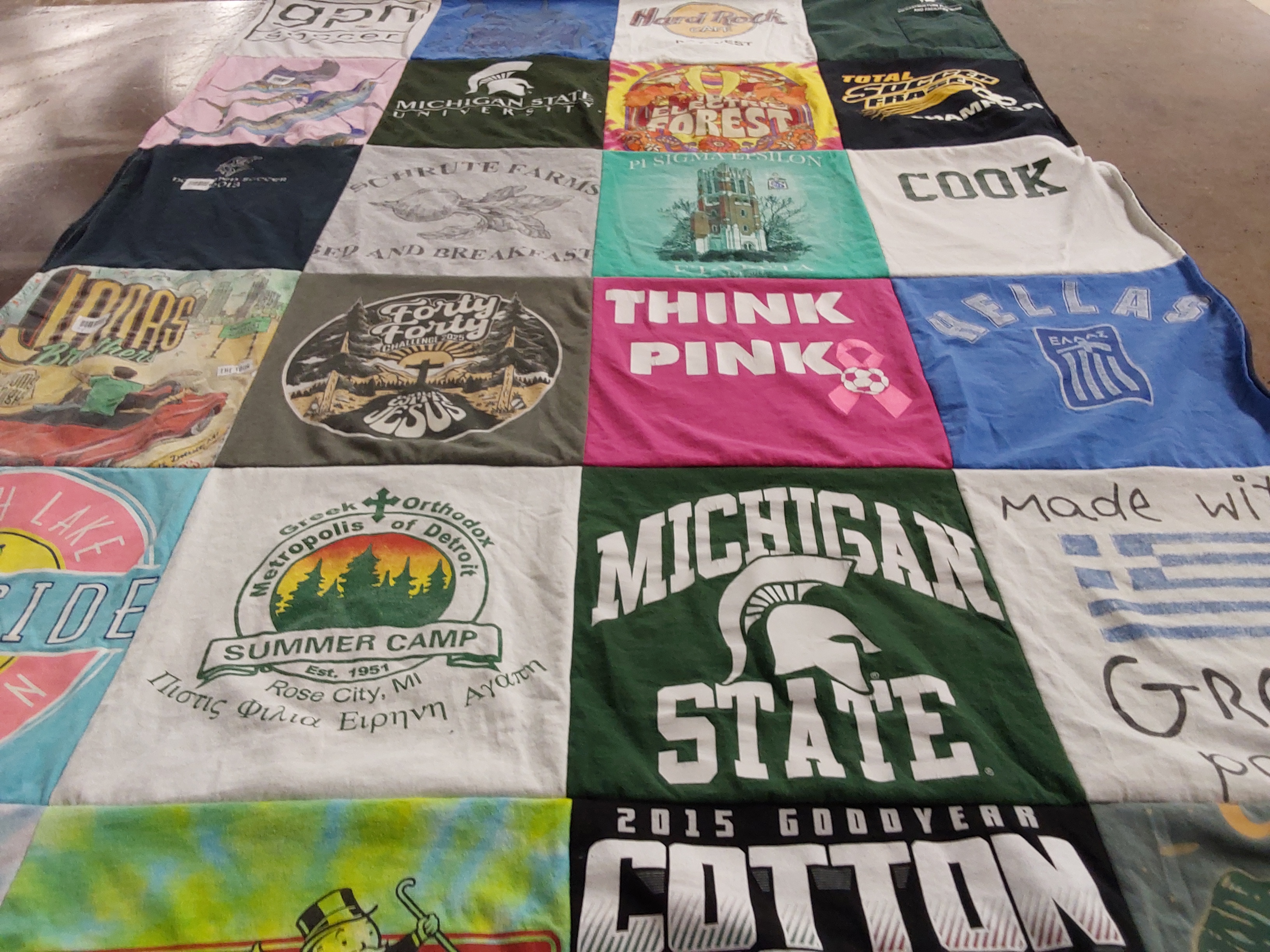 T-shirt quilt featuring michigan state university by Olivia from MI