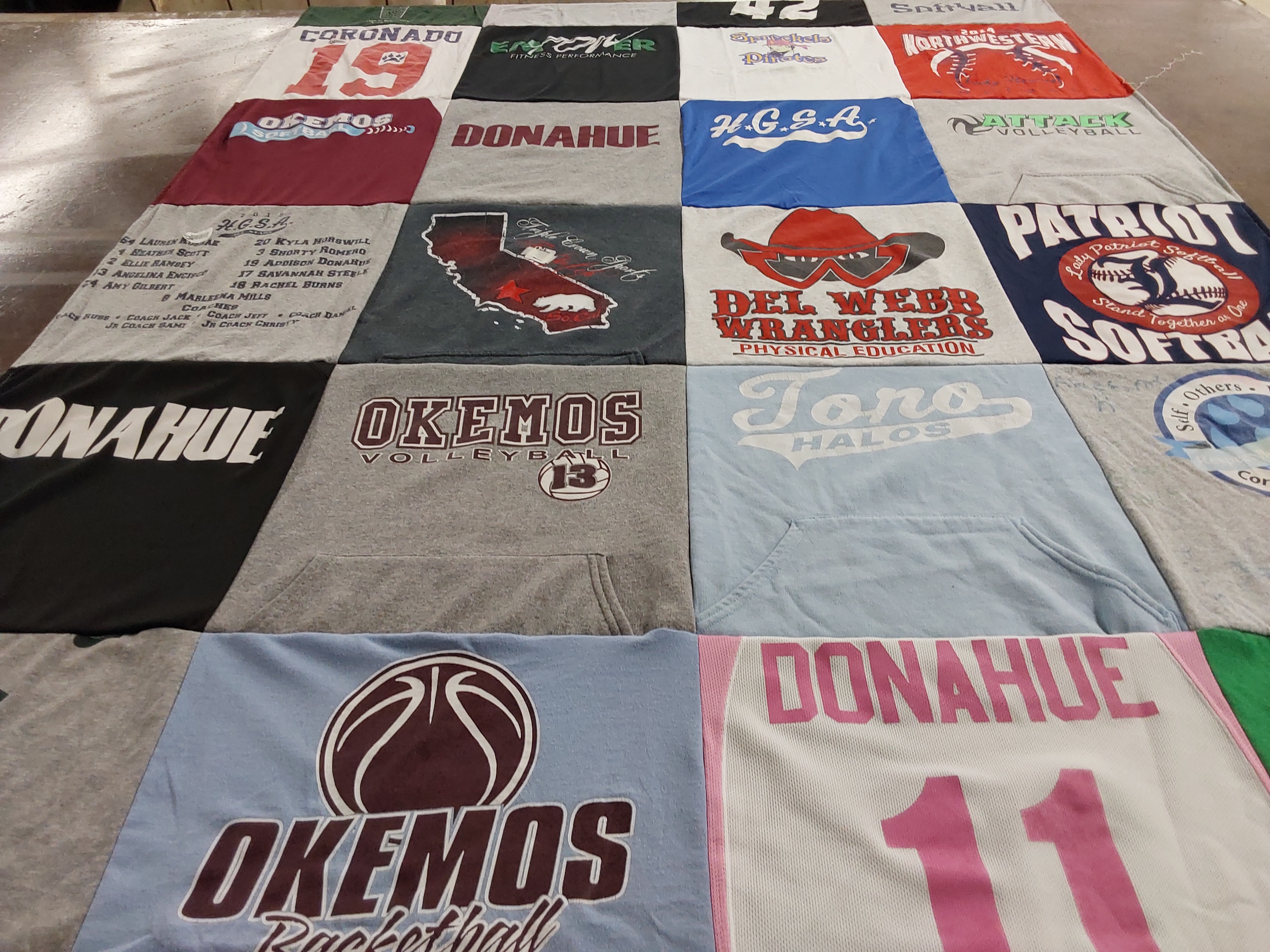 T-shirt quilt featuring okemos volleyball, okemos basketball by Michael from NV