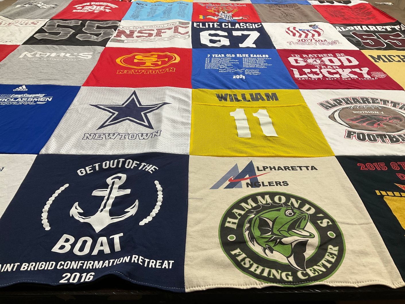T-shirt quilt featuring newtown football, alpharetta football by Michelle from GA