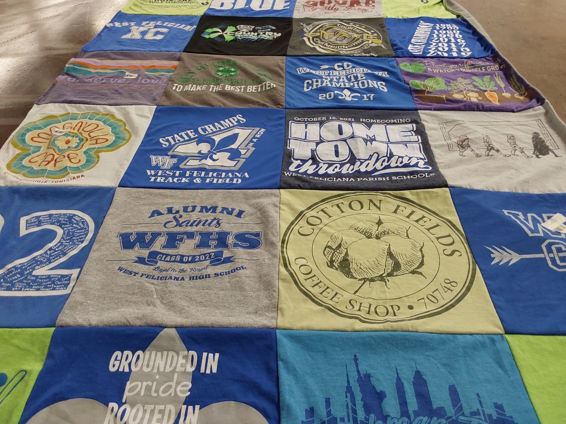 T-shirt quilt featuring west felician college by Mary from LA