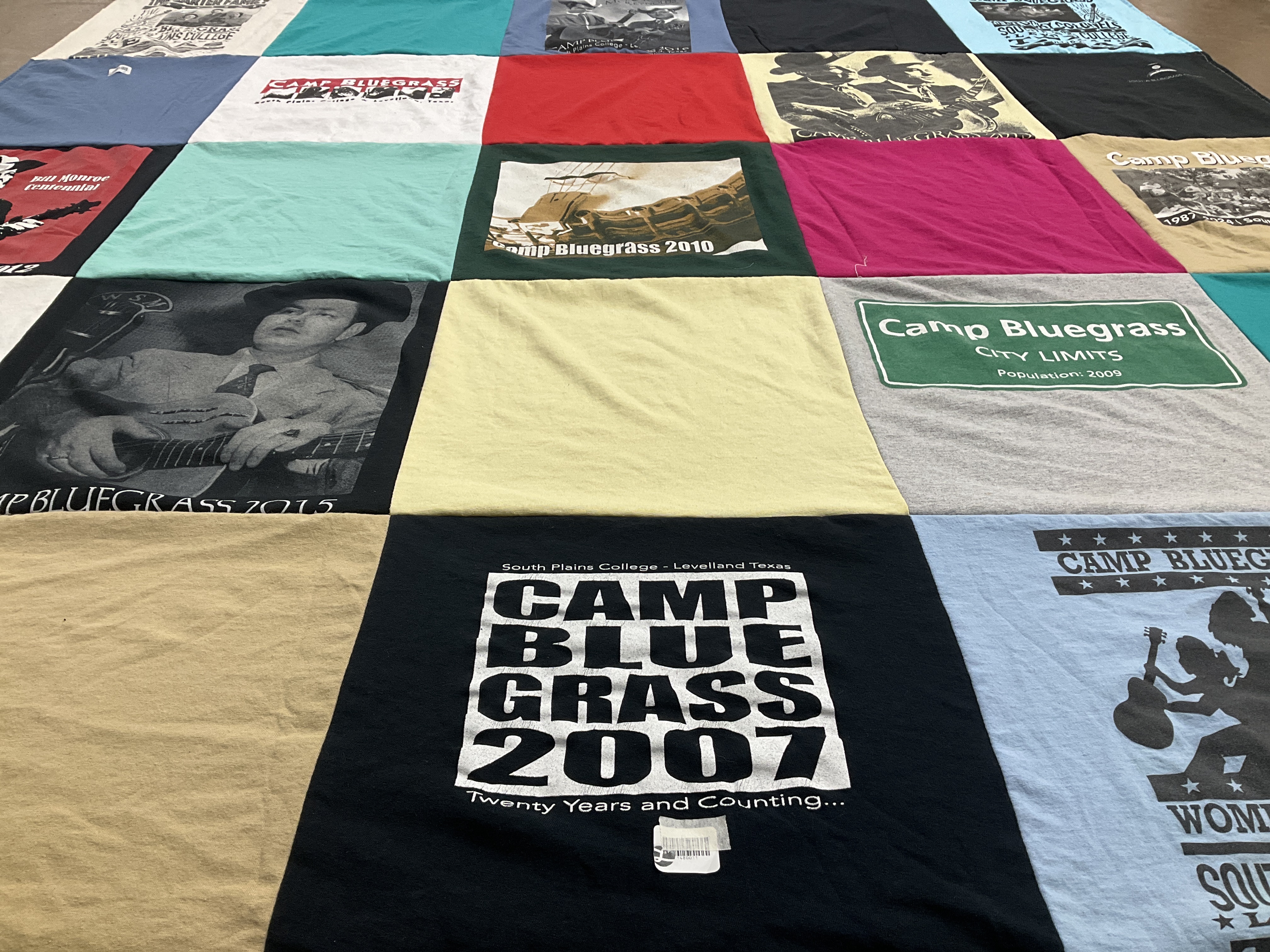 T-shirt quilt from south plains college by Paula from TX