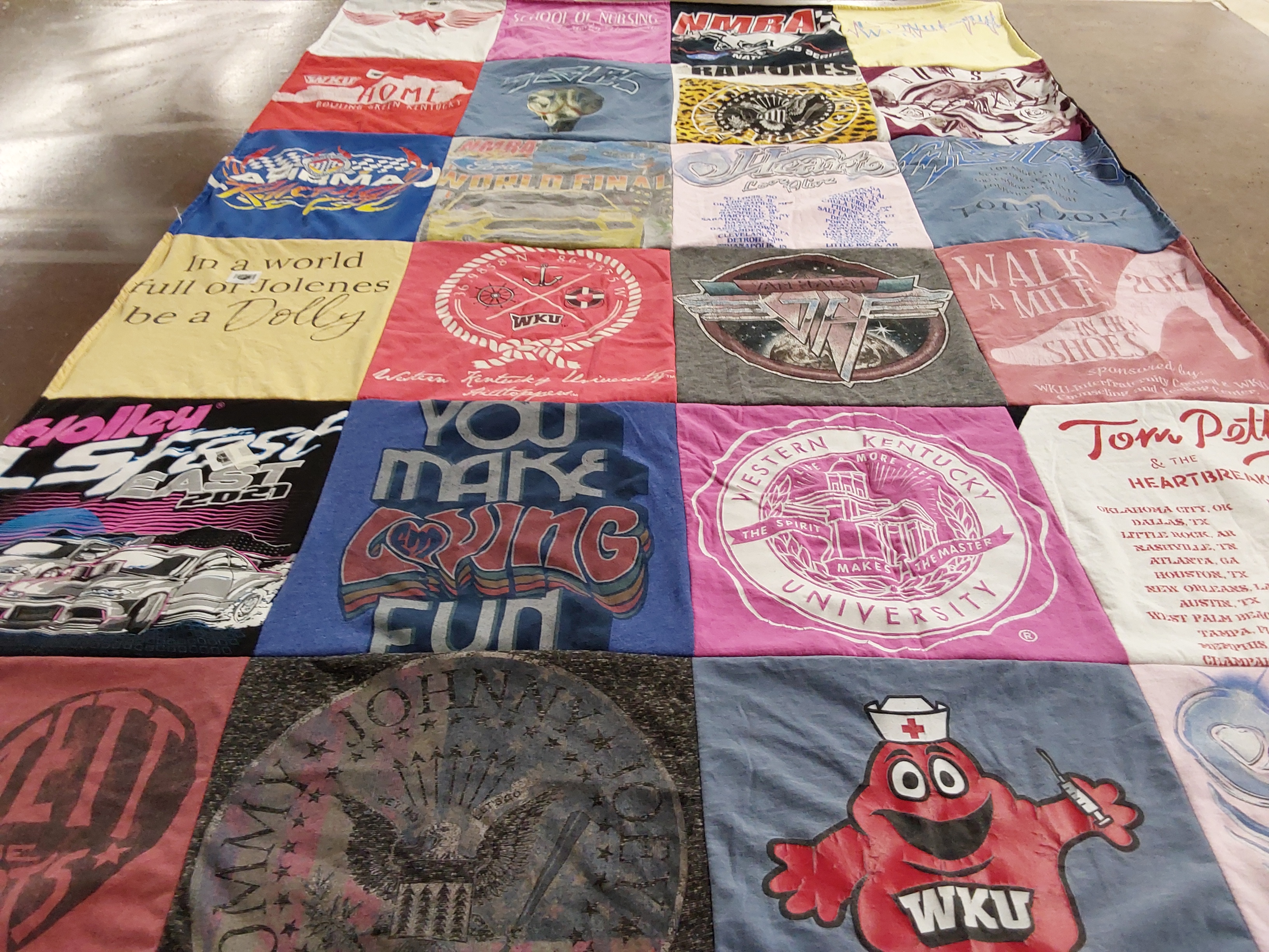 T-shirt quilt from western kentucky university by Lesley from KY