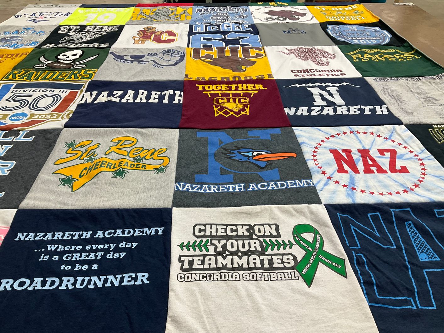 T-shirt quilt featuring concordia softbal by Ryan from IL