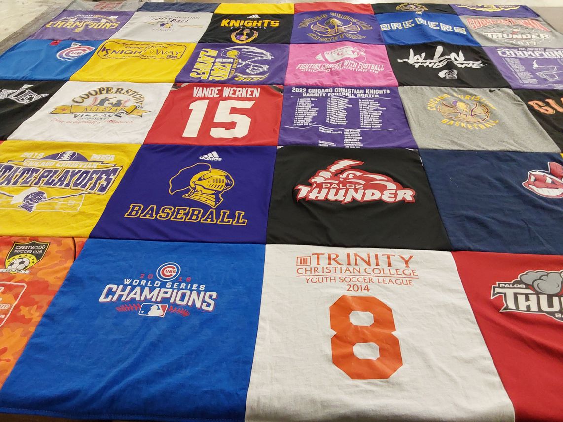 T-shirt quilt featuring palos thunder, chicago christian knights by Jeni from IL