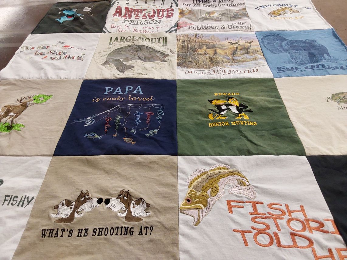 T-shirt quilt from university of michigan by Tammy from MI