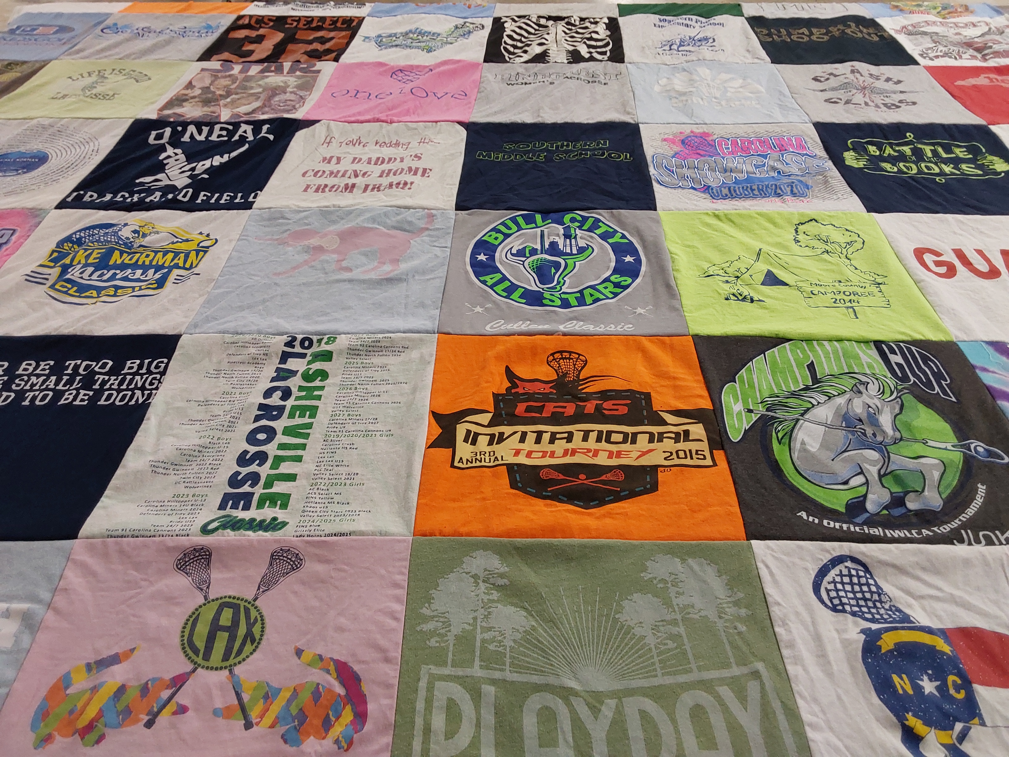 T-shirt quilt from lake norman high school, southern body school by Celeste from VA