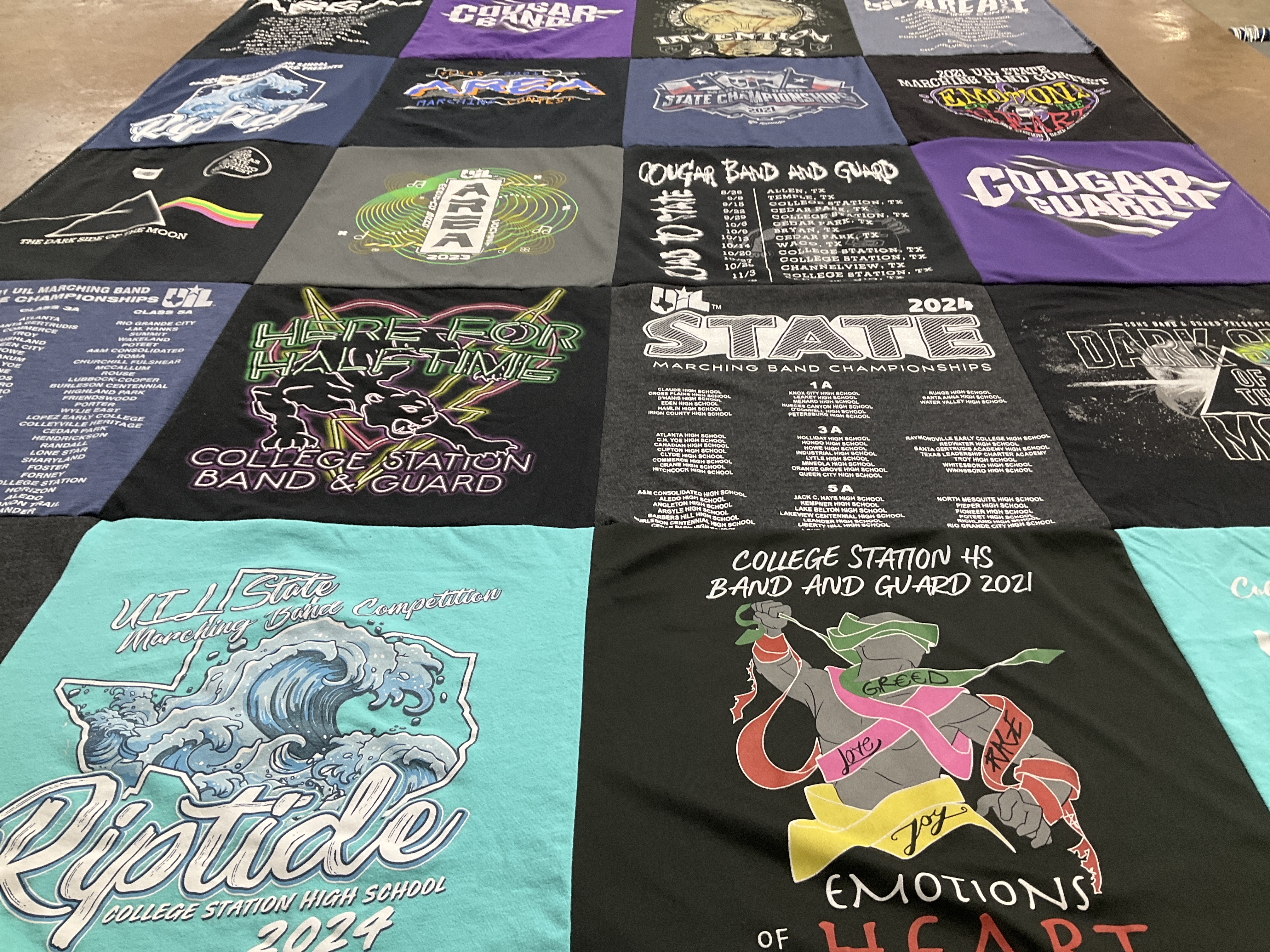 T-shirt quilt from college station high school by Kristan from TX