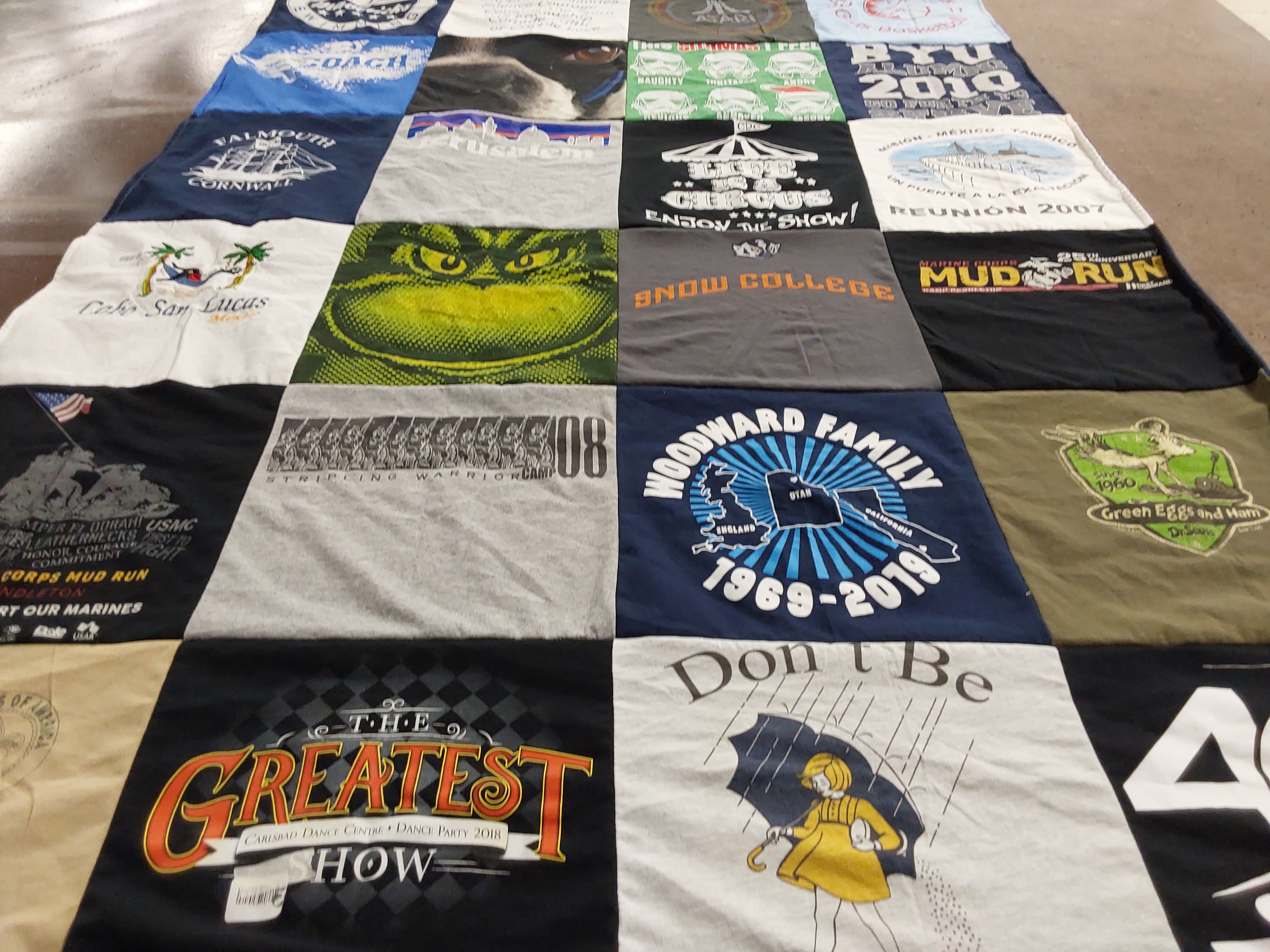 T-shirt quilt from snow college by Trina from CA