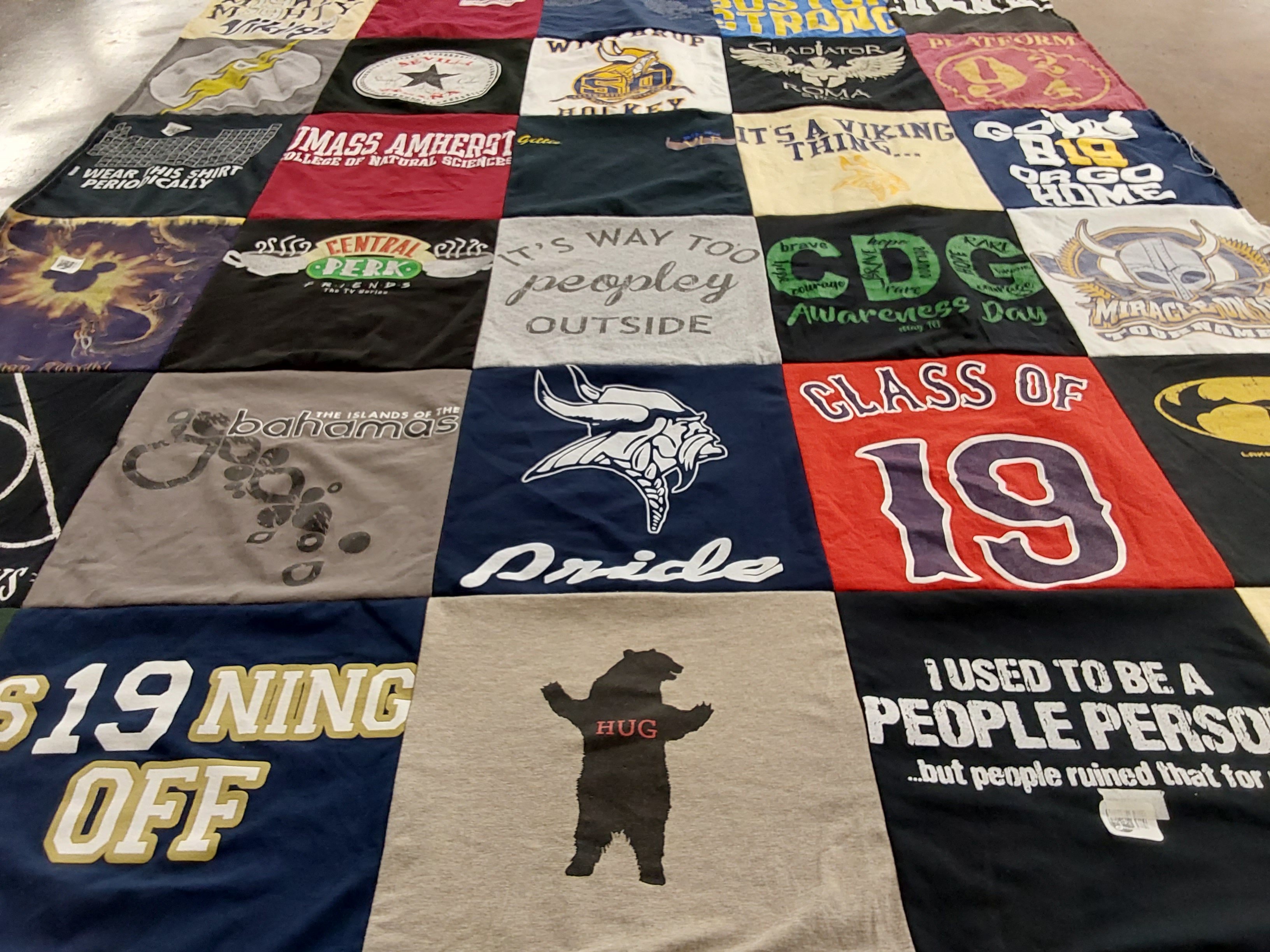 T-shirt quilt from umass amherst college of natural sciences by Mary from MA