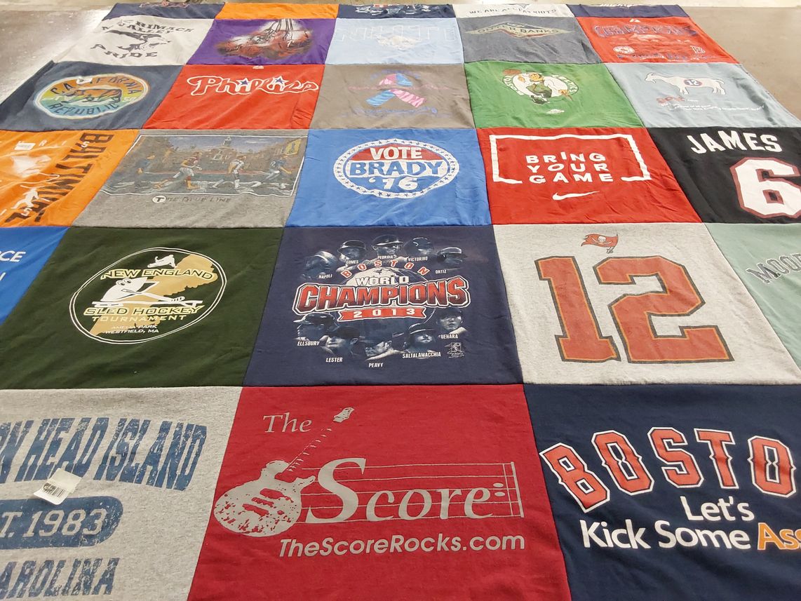 T-shirt quilt featuring new england patriots by Chuck from NH