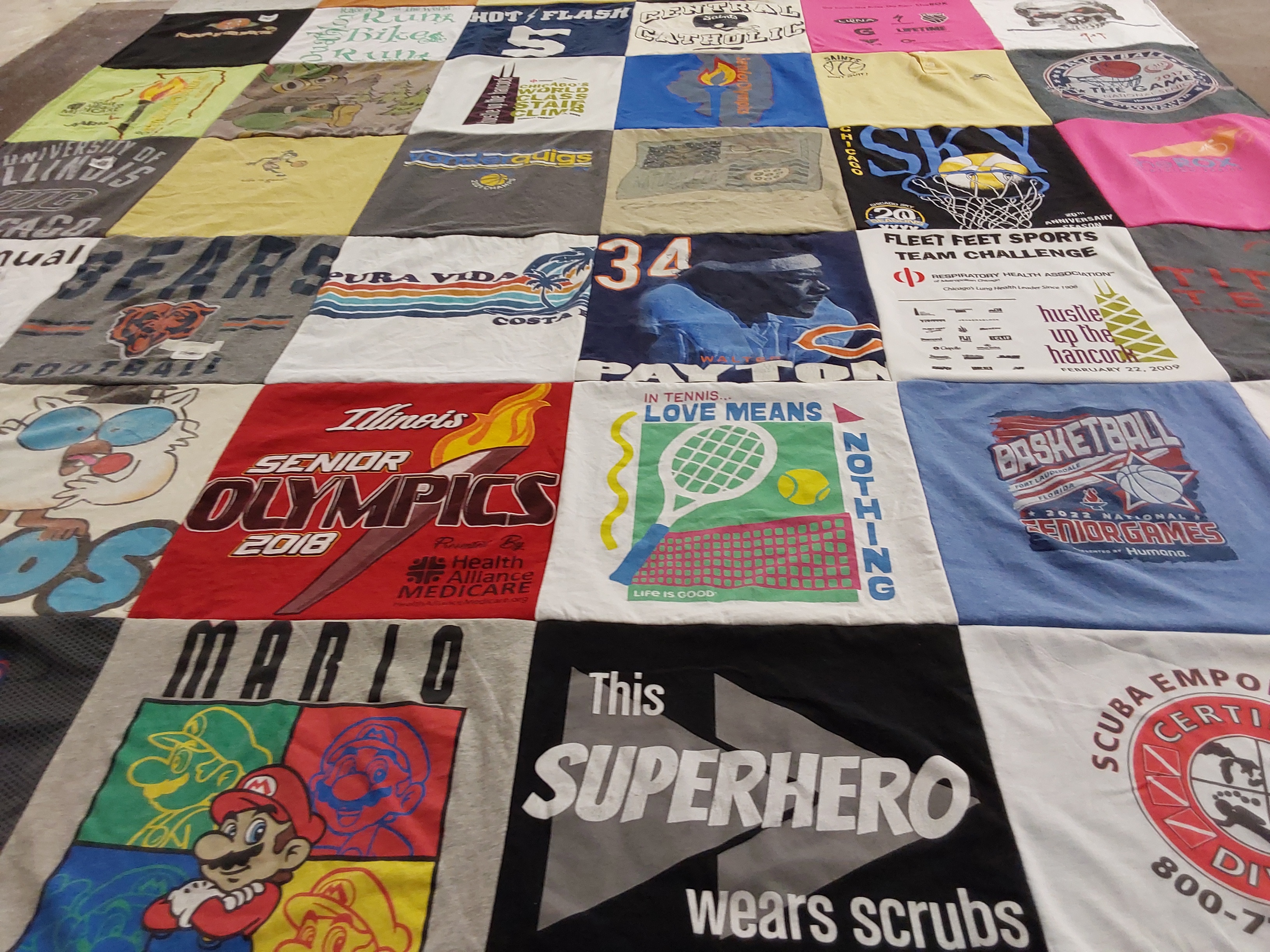 T-shirt quilt featuring bears football by OMALLEY from IL