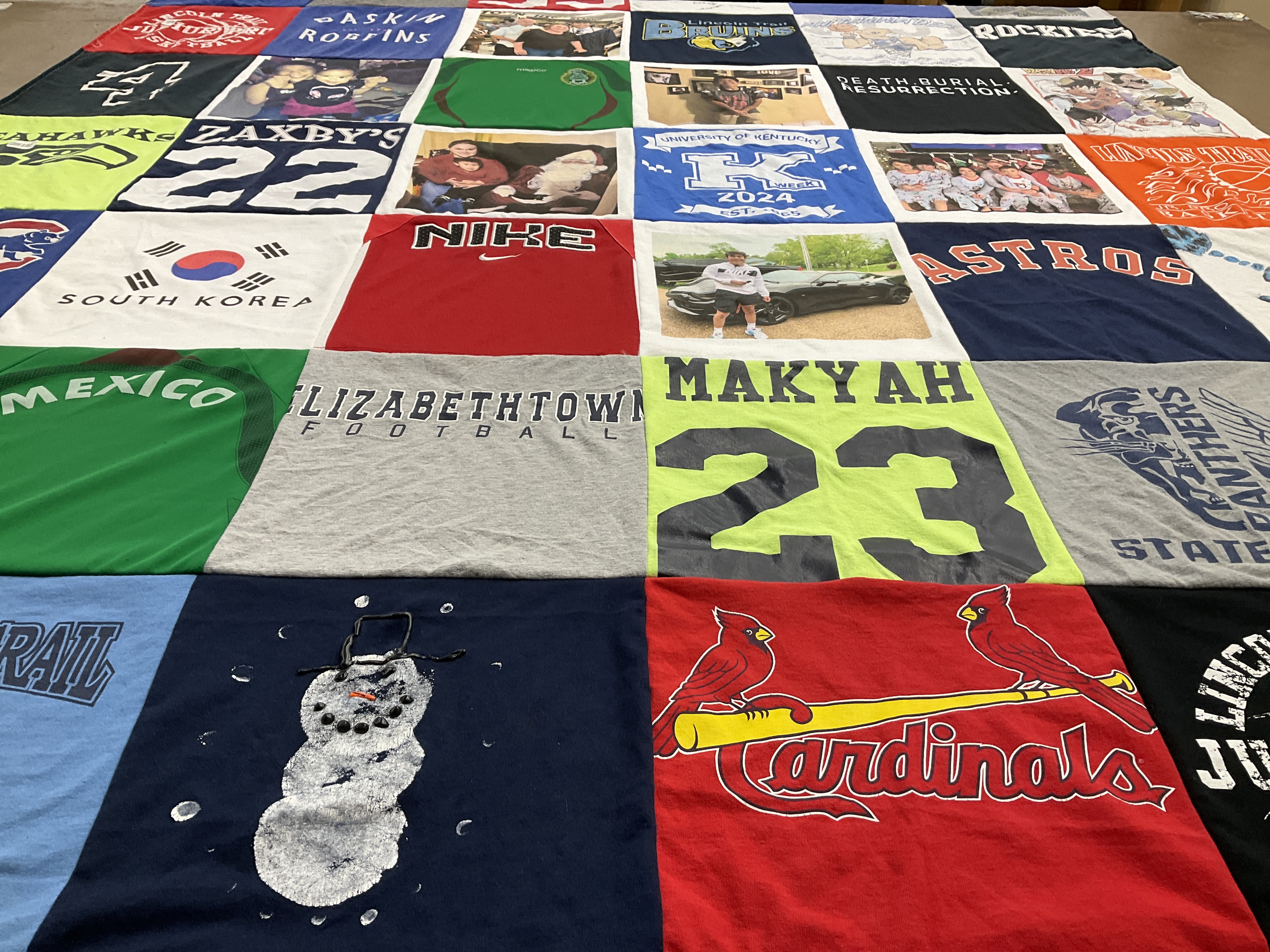 T-shirt quilt featuring cardinals, astros by Amy from KY