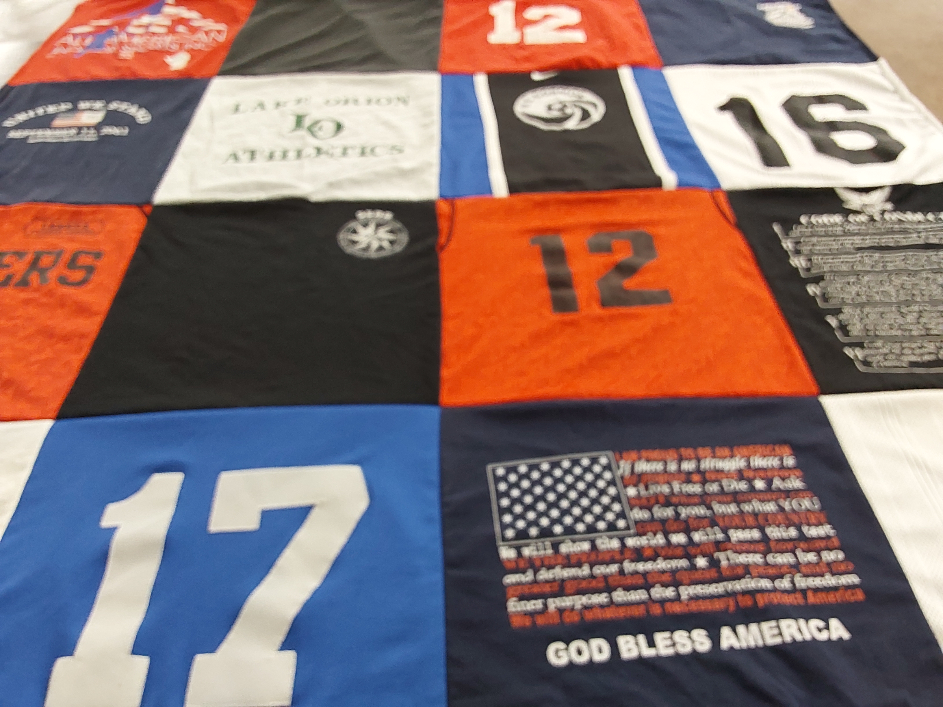 T-shirt quilt from late orion athletics by Susan from MO