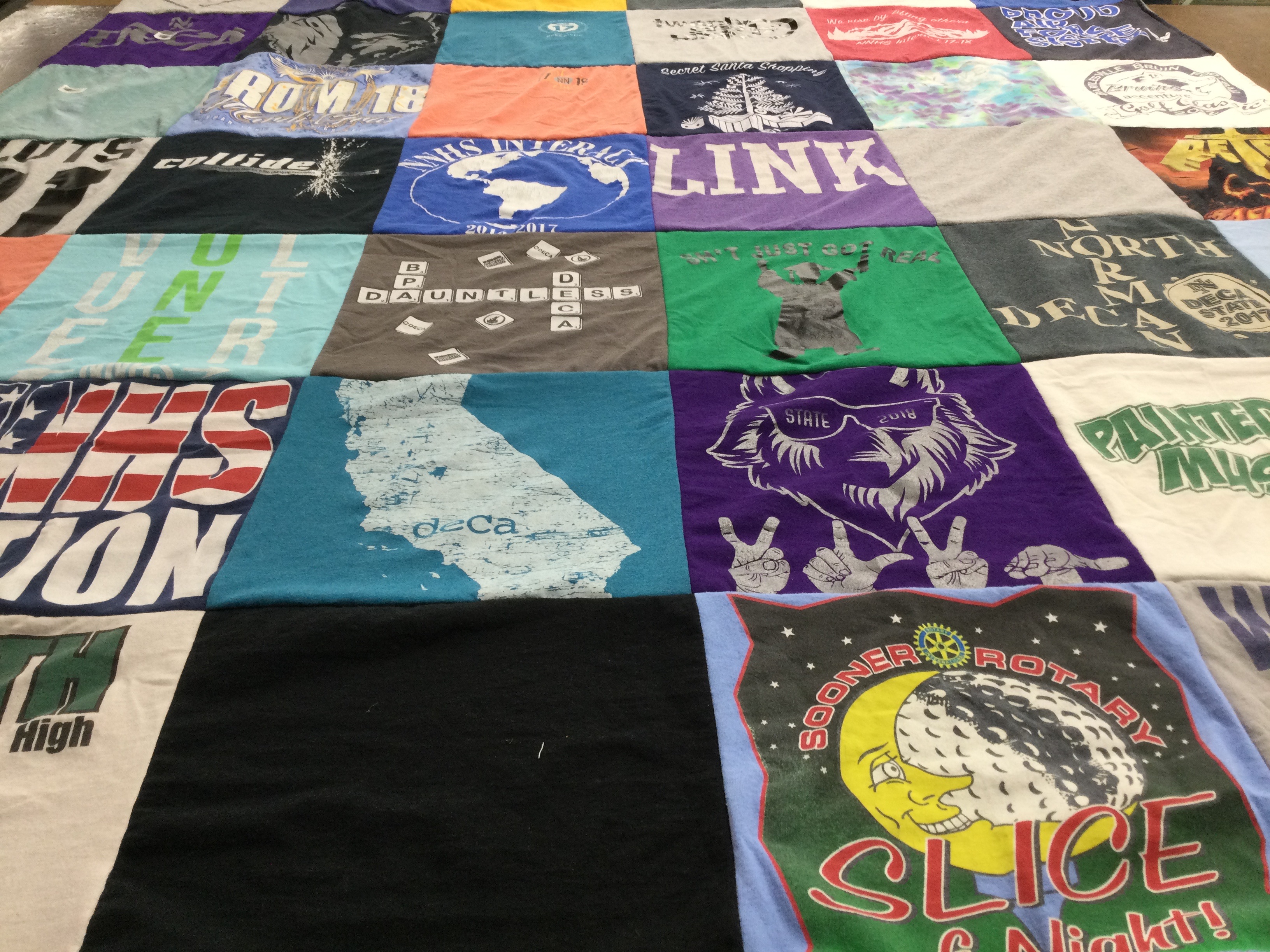 T-shirt quilt featuring panther team by Angela from OK