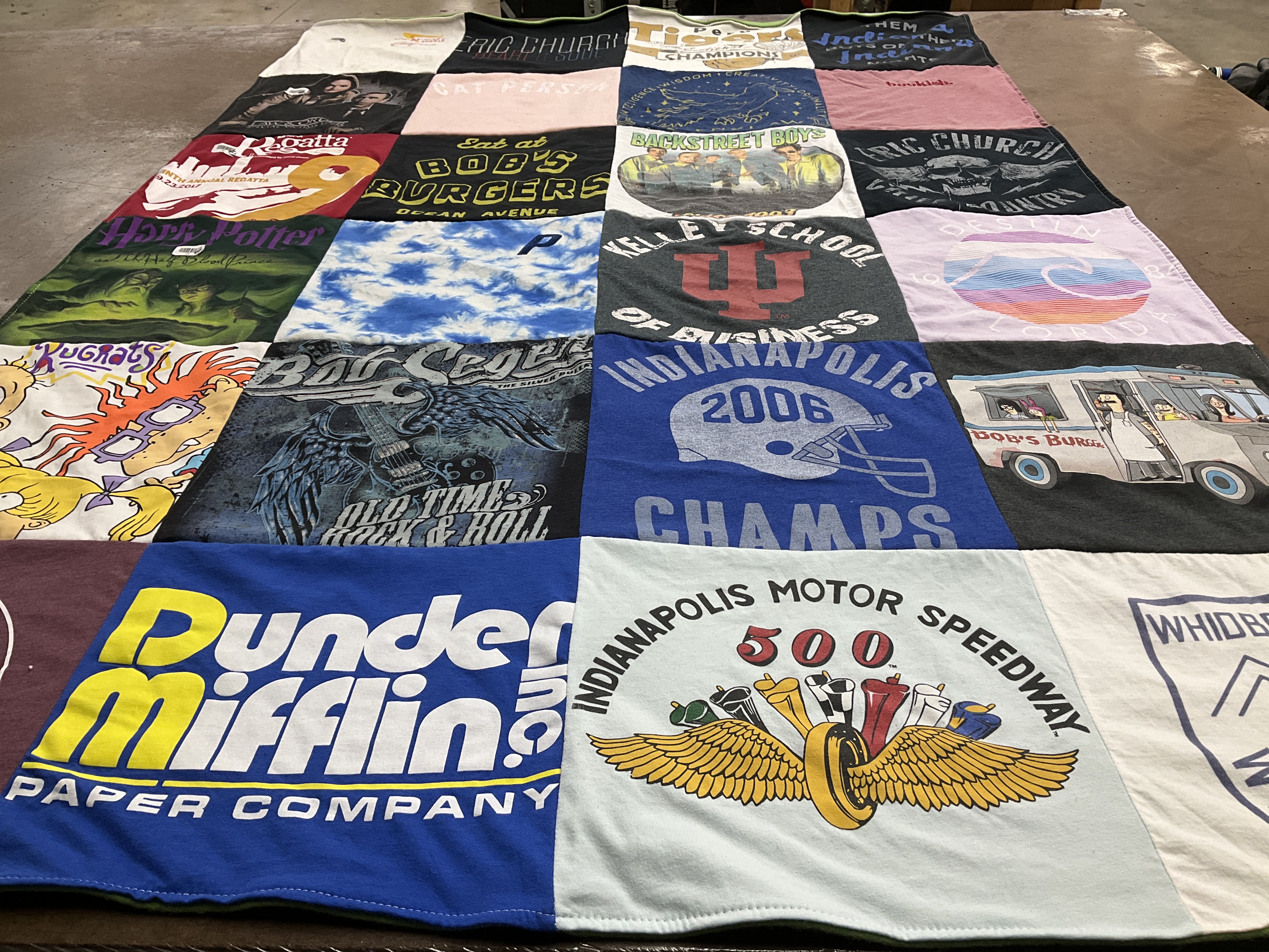 T-shirt quilt featuring indianapolis motor speedway by David from IN
