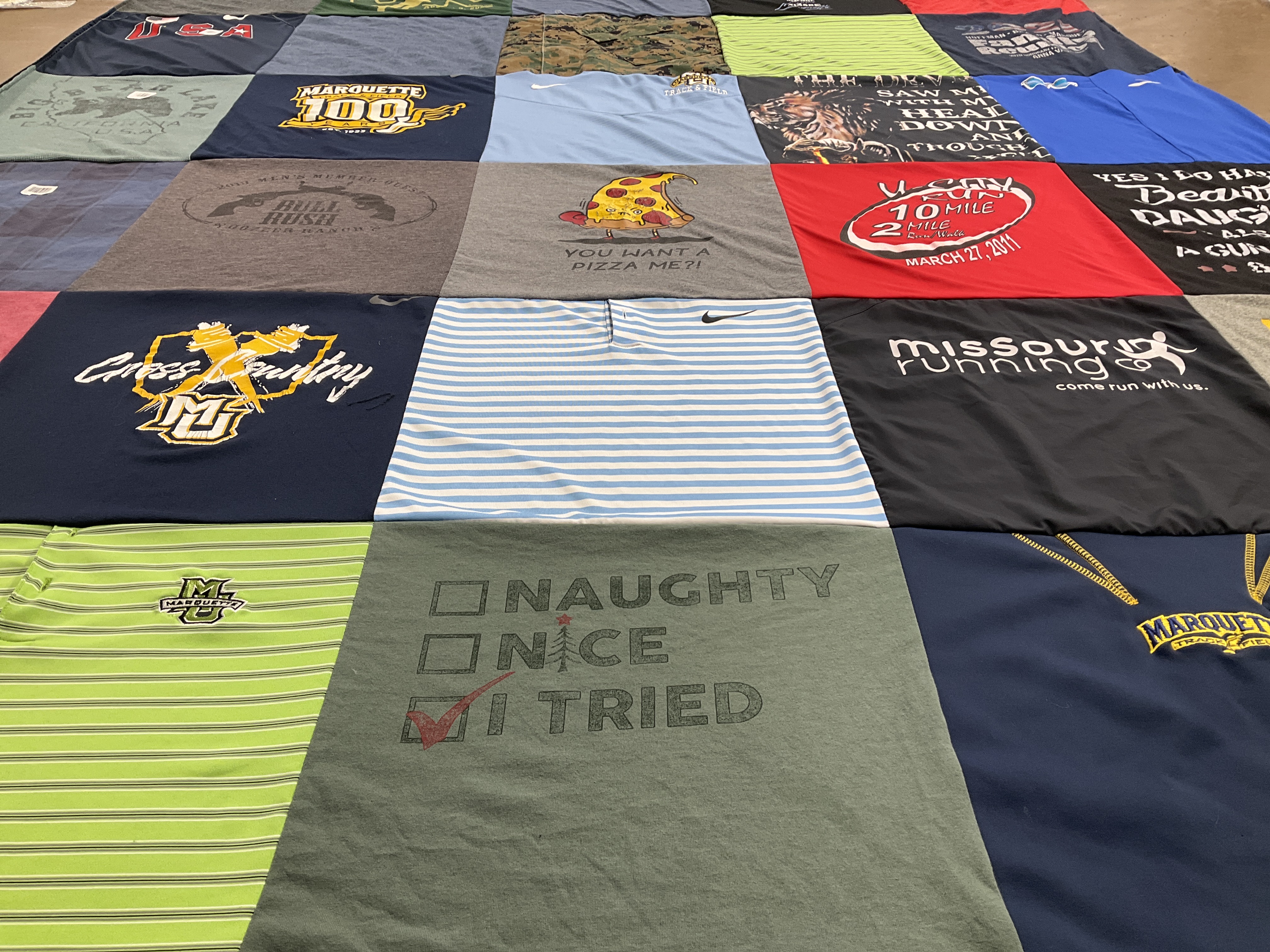 T-shirt quilt featuring cross country team by Jill from AR