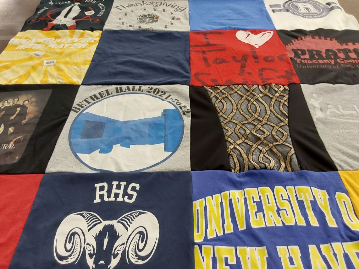 T-shirt quilt from university of new haven by Kathy from NJ