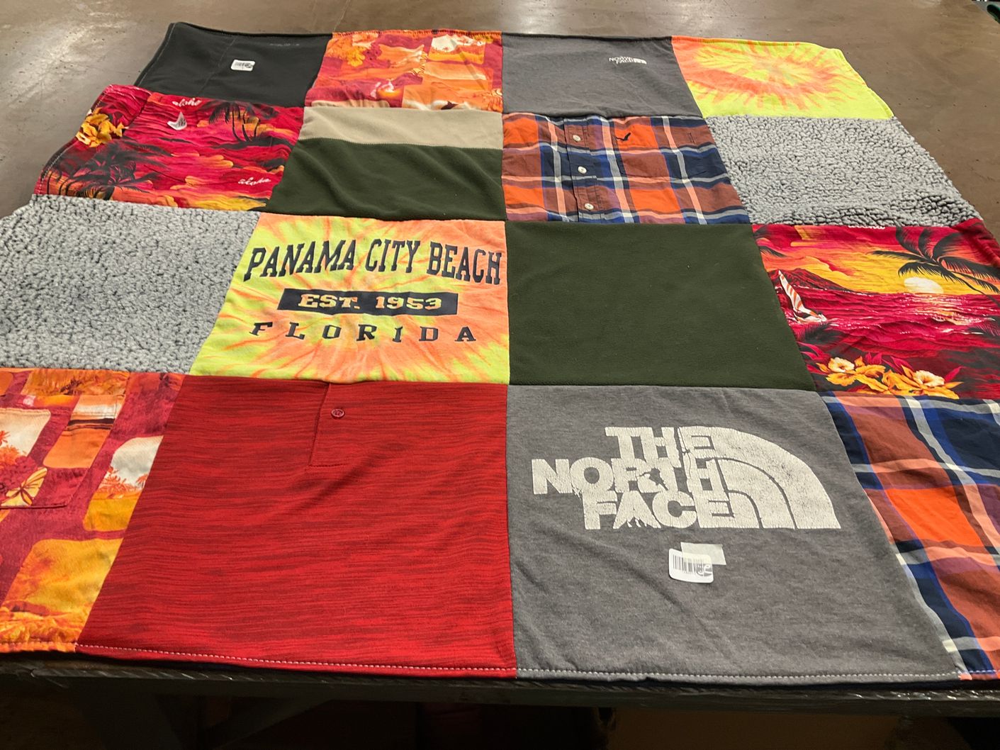 T-shirt quilt with beach, outdoor themes by Tamatha from FL