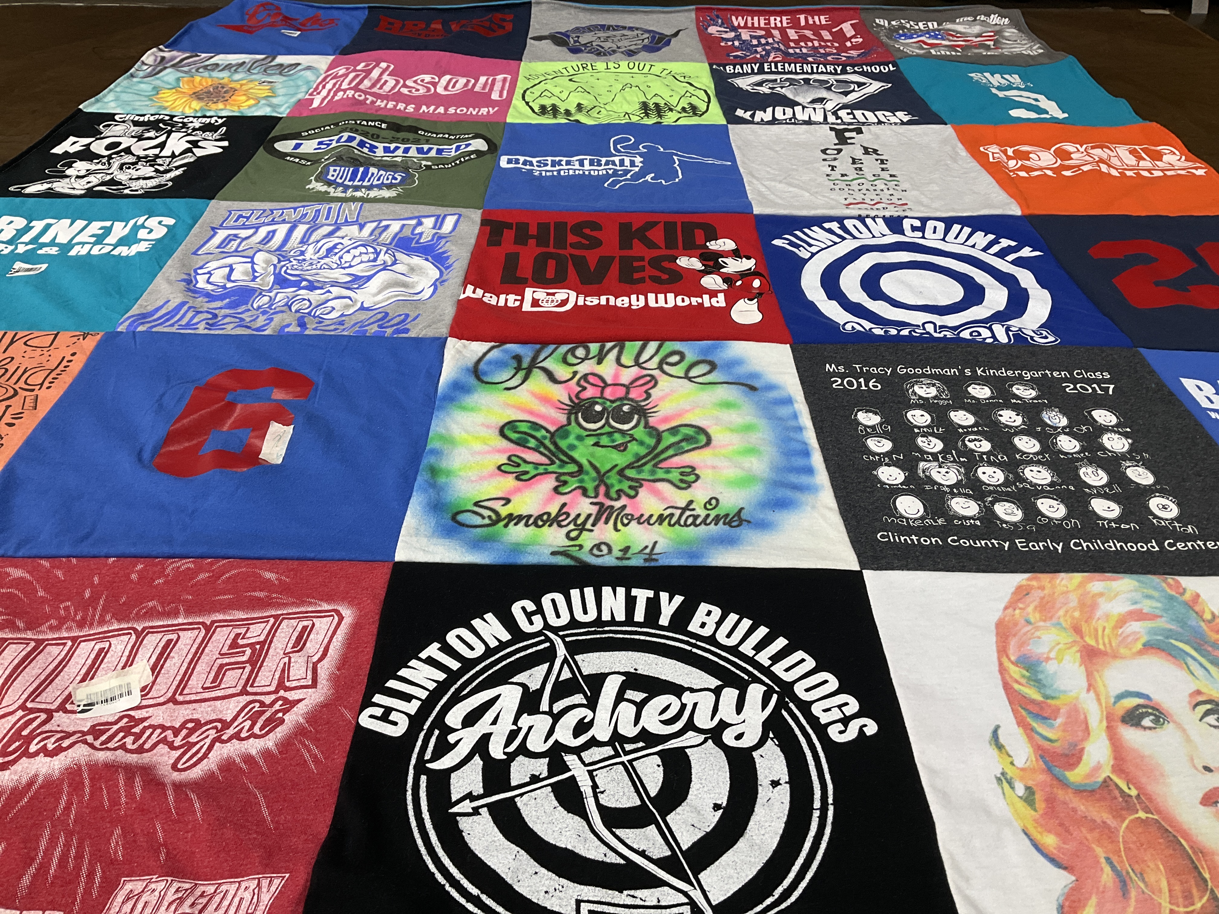 T-shirt quilt featuring clinton county bulldogs by Sherri from KY