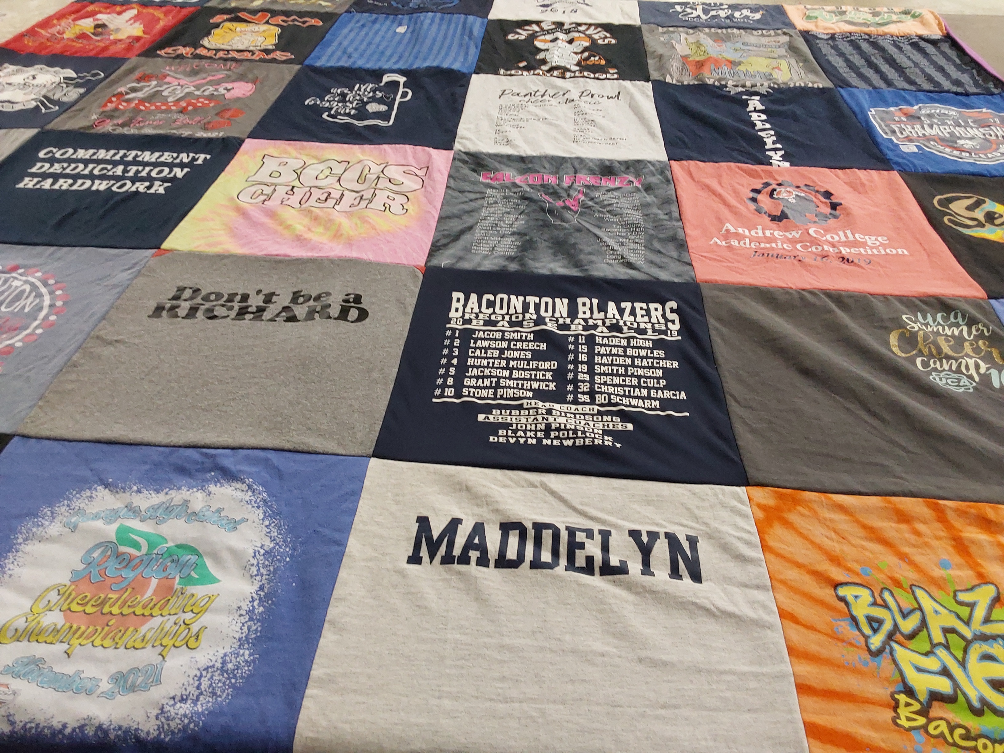 T-shirt quilt featuring blazers by Martha from GA
