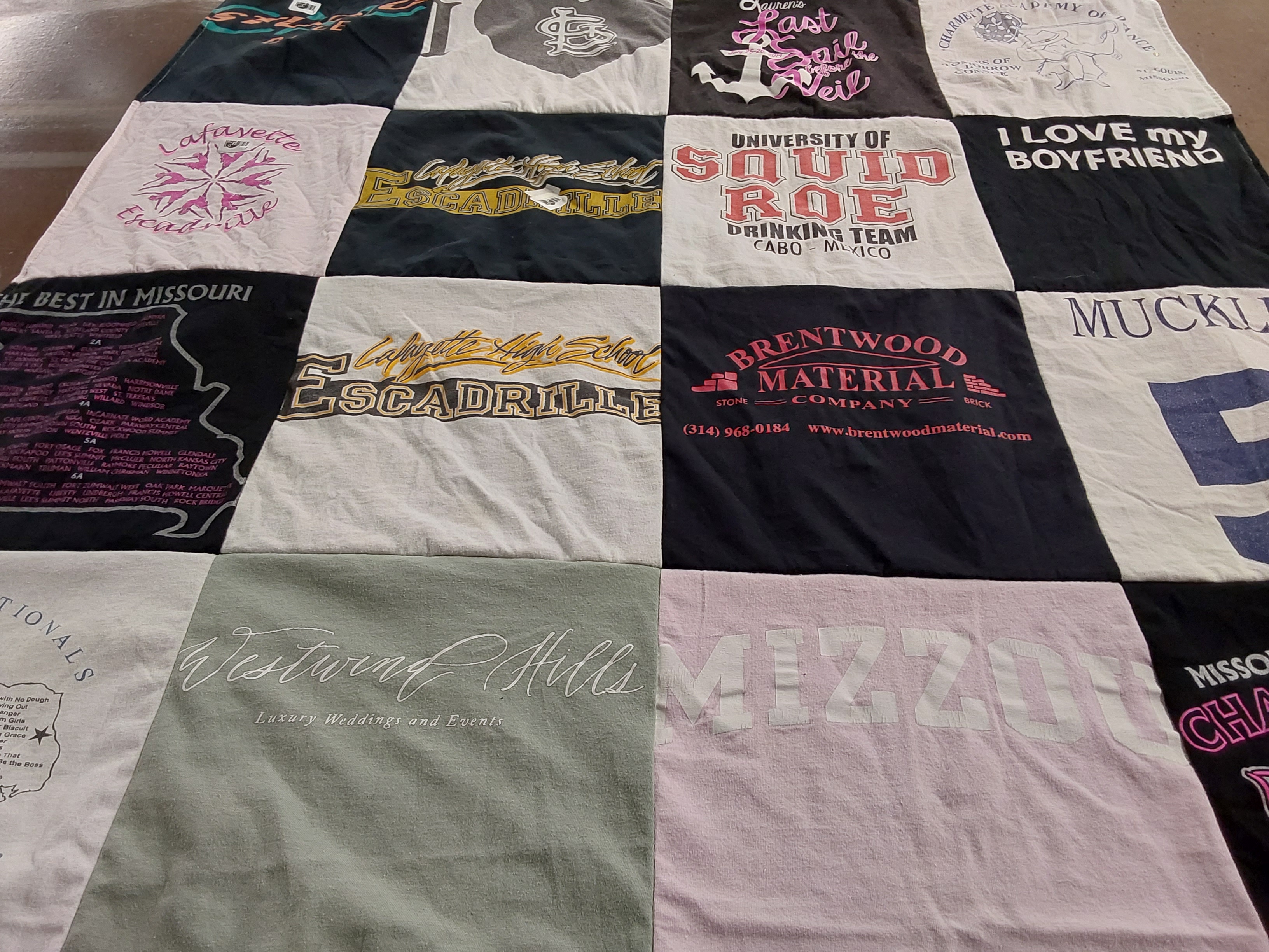 T-shirt quilt from university of missouri by Cynthia from MO