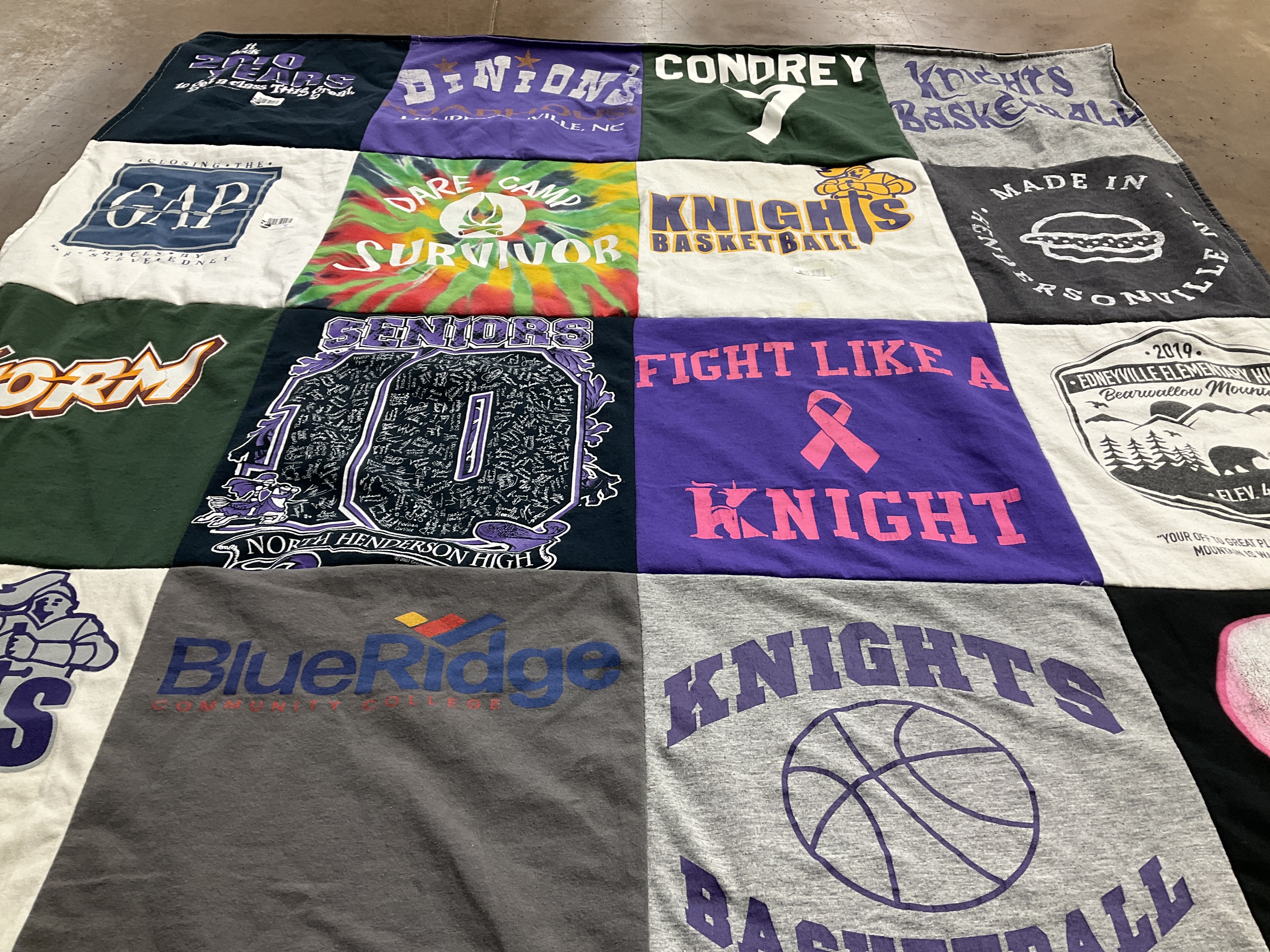 T-shirt quilt featuring knights basketball by Alisha from NC