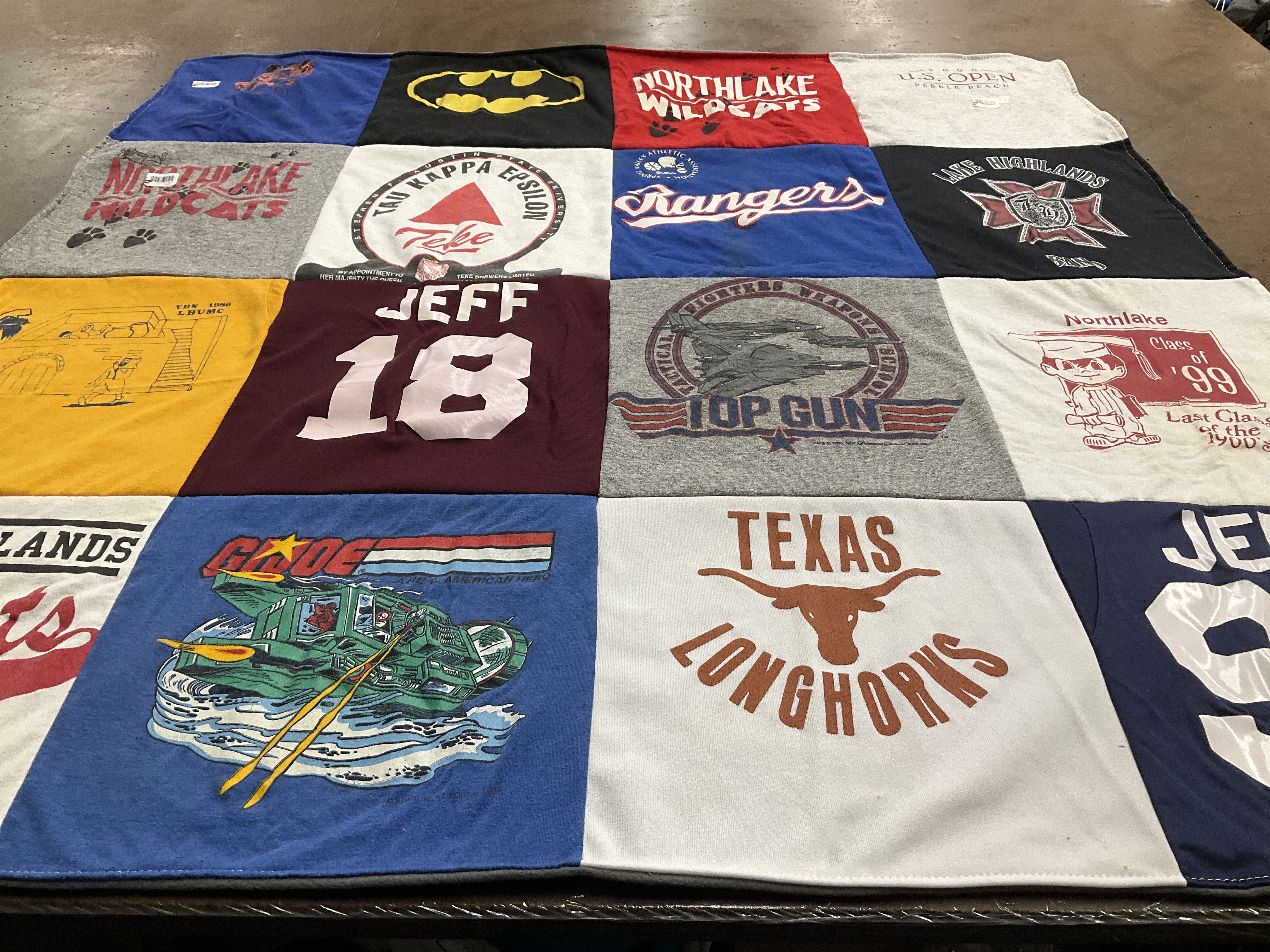 T-shirt quilt featuring texas longhorns by Deborah from TX