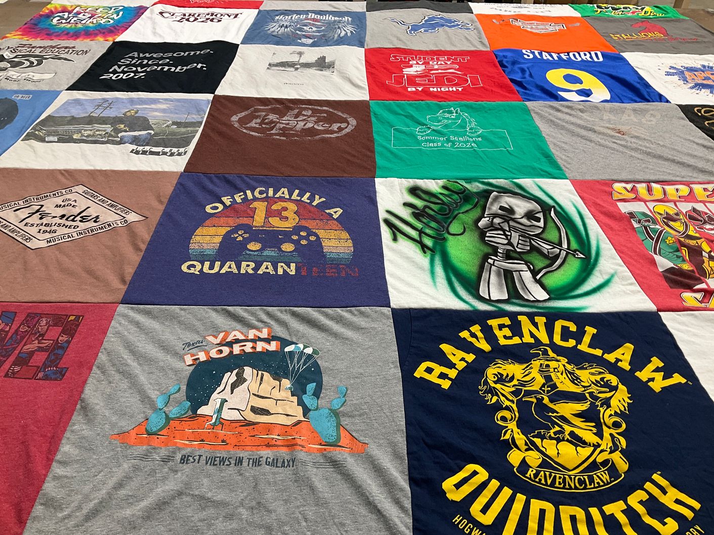 T-shirt quilt featuring ravenclaw college by Shannon from CA