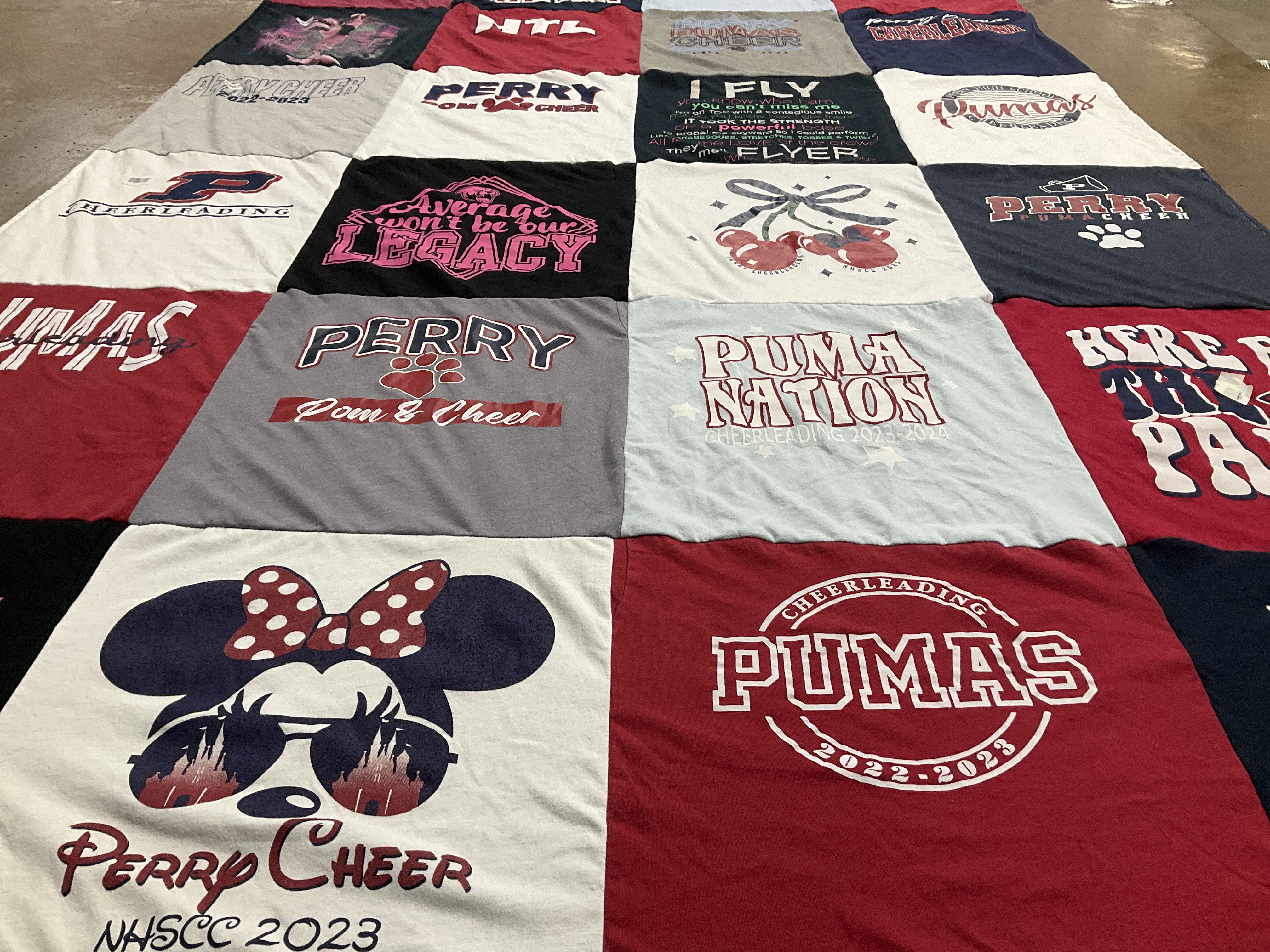 T-shirt quilt featuring perry cheer team by Brandy from AZ