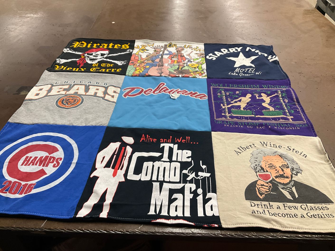 T-shirt quilt featuring chicago bears by Mary from WI