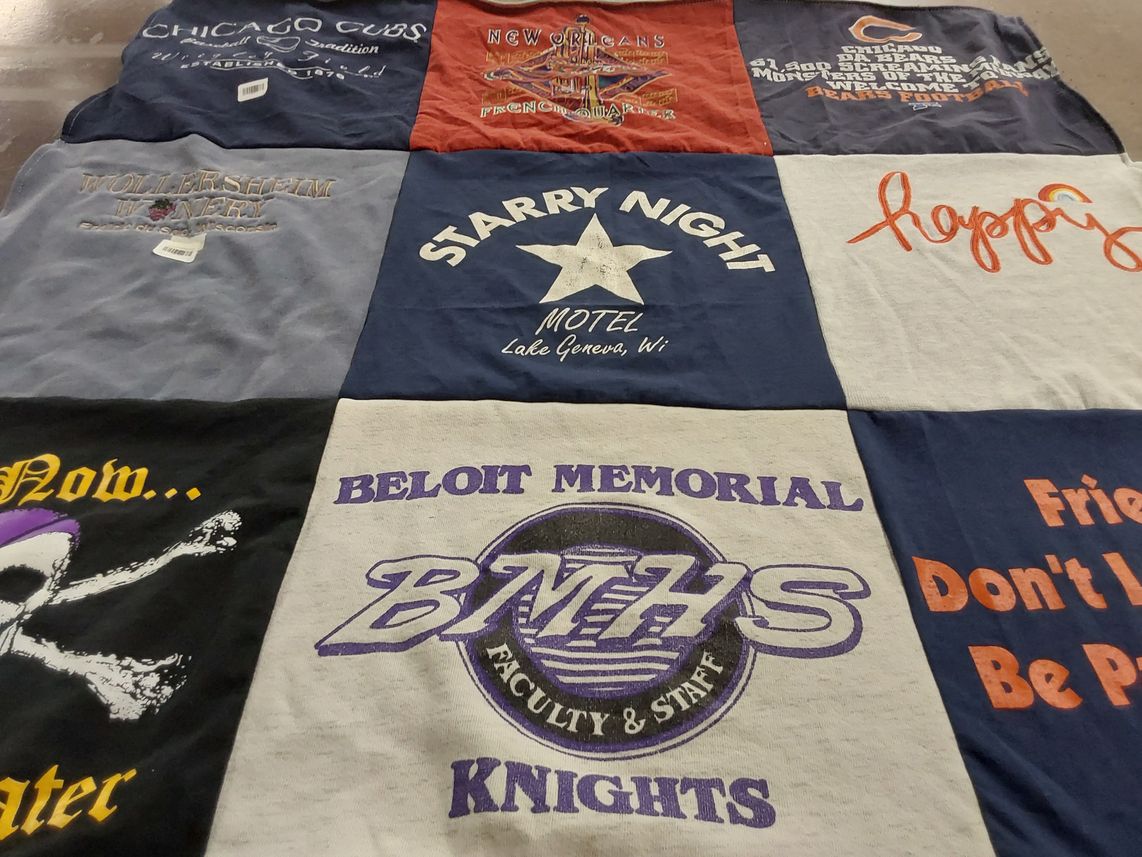 T-shirt quilt featuring chicago cubs by Mary from WI
