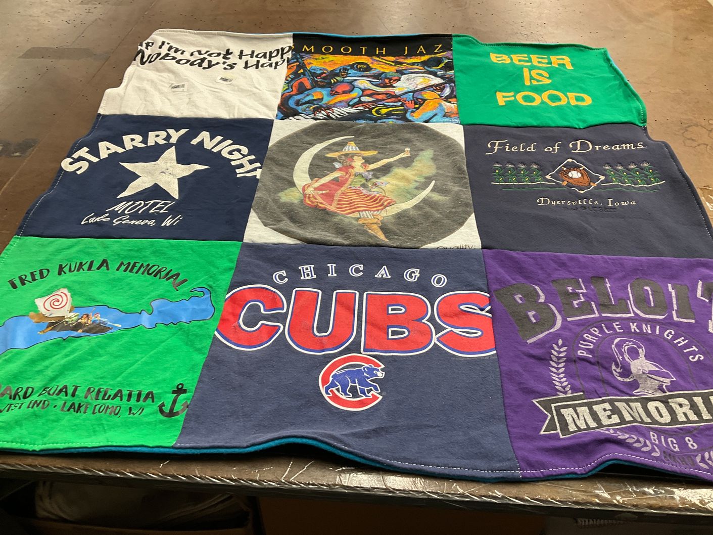 T-shirt quilt featuring chicago cubs by Mary from WI