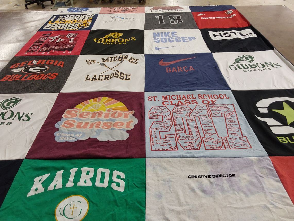 T-shirt quilt featuring gibbons, soccer by Kristee from NC