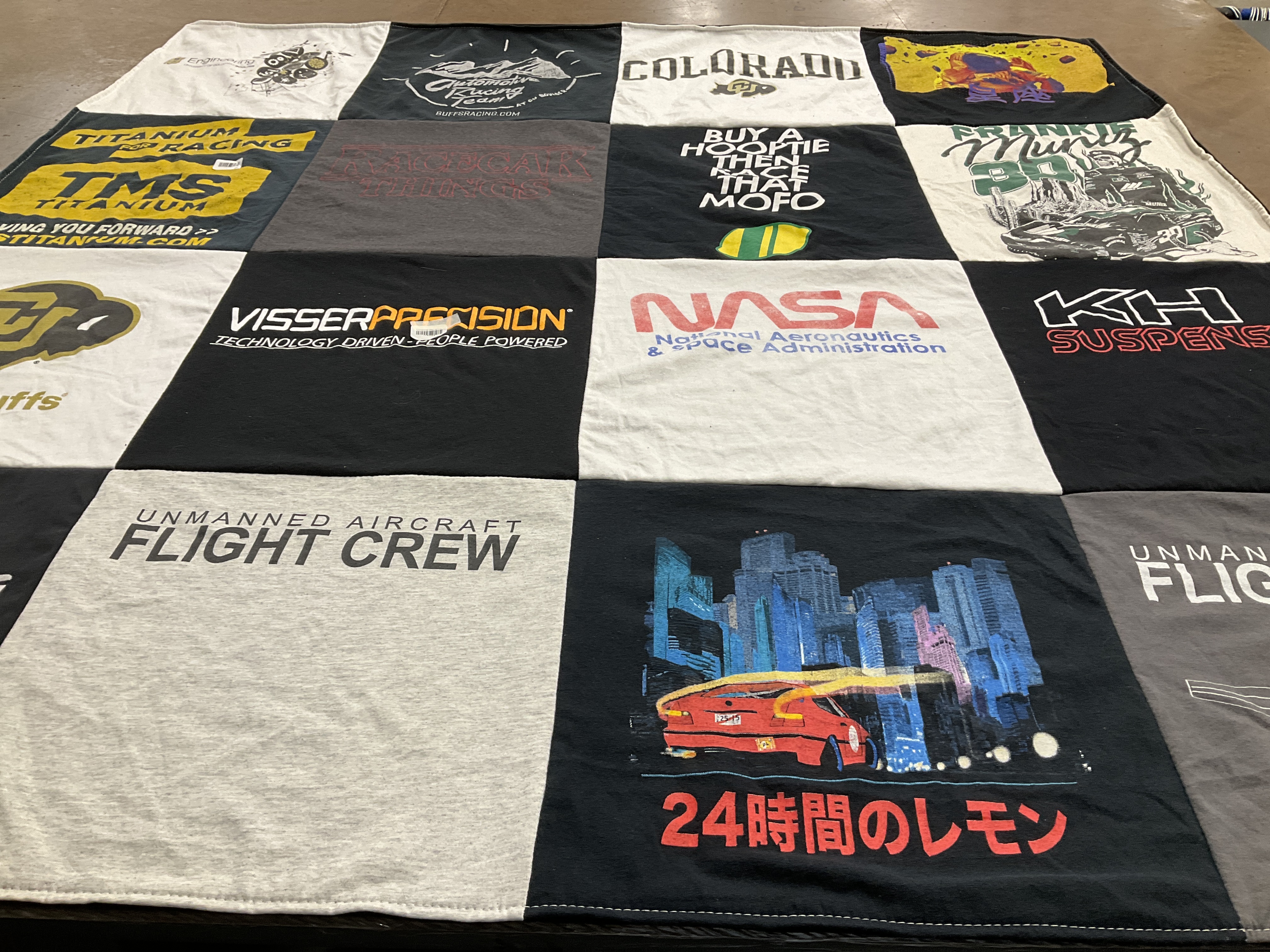 T-shirt quilt from university of colorado by Kirsten from CO